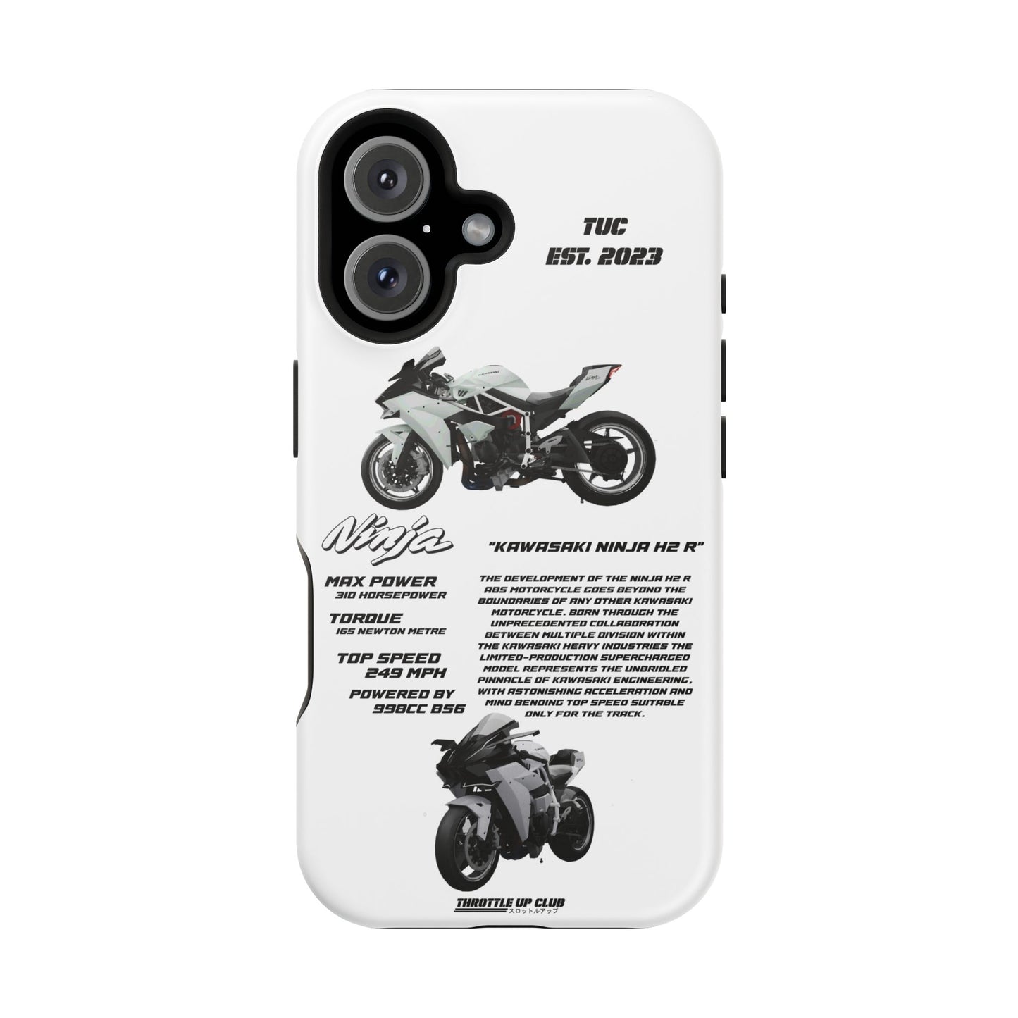 Ninja Kawasaki H2 PHONE CASE IN WHITE