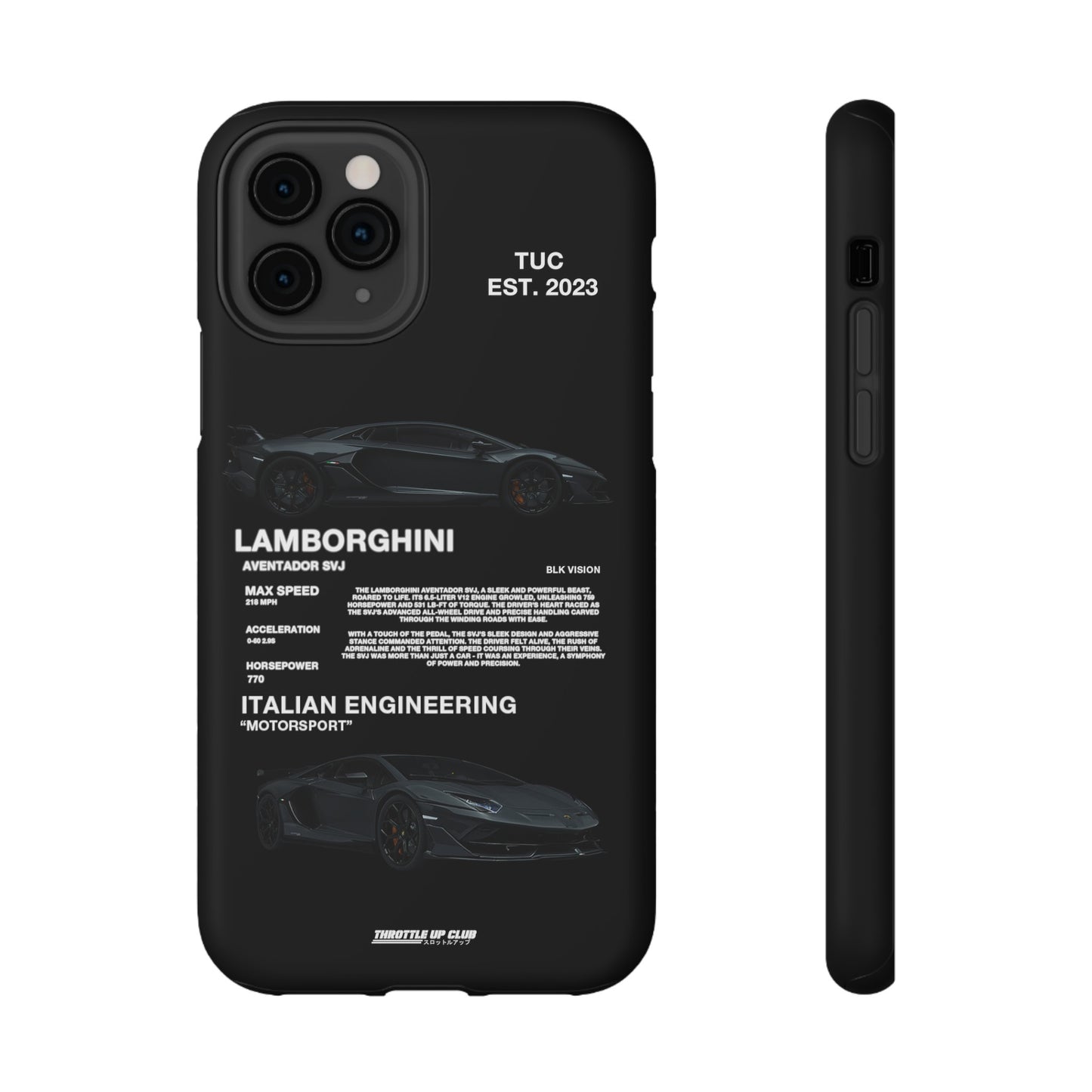 LAMBORGHINI AVENTADOR SVJ "ITALIAN ENGINEERING" BLK VISION PHONE CASE