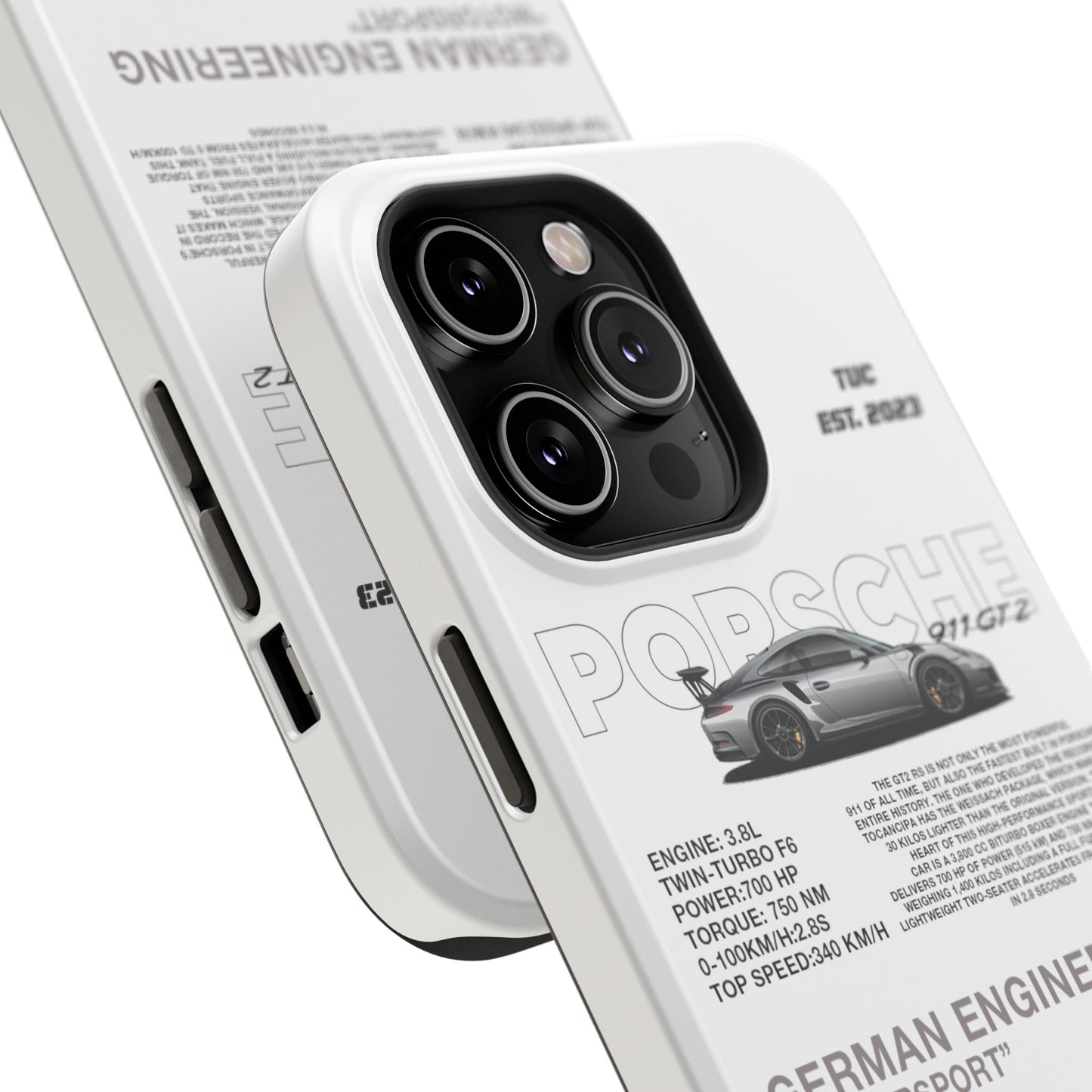 PORSCHE 911 GT2 RS PHONE CASE  "GERMAN ENGENEERING"