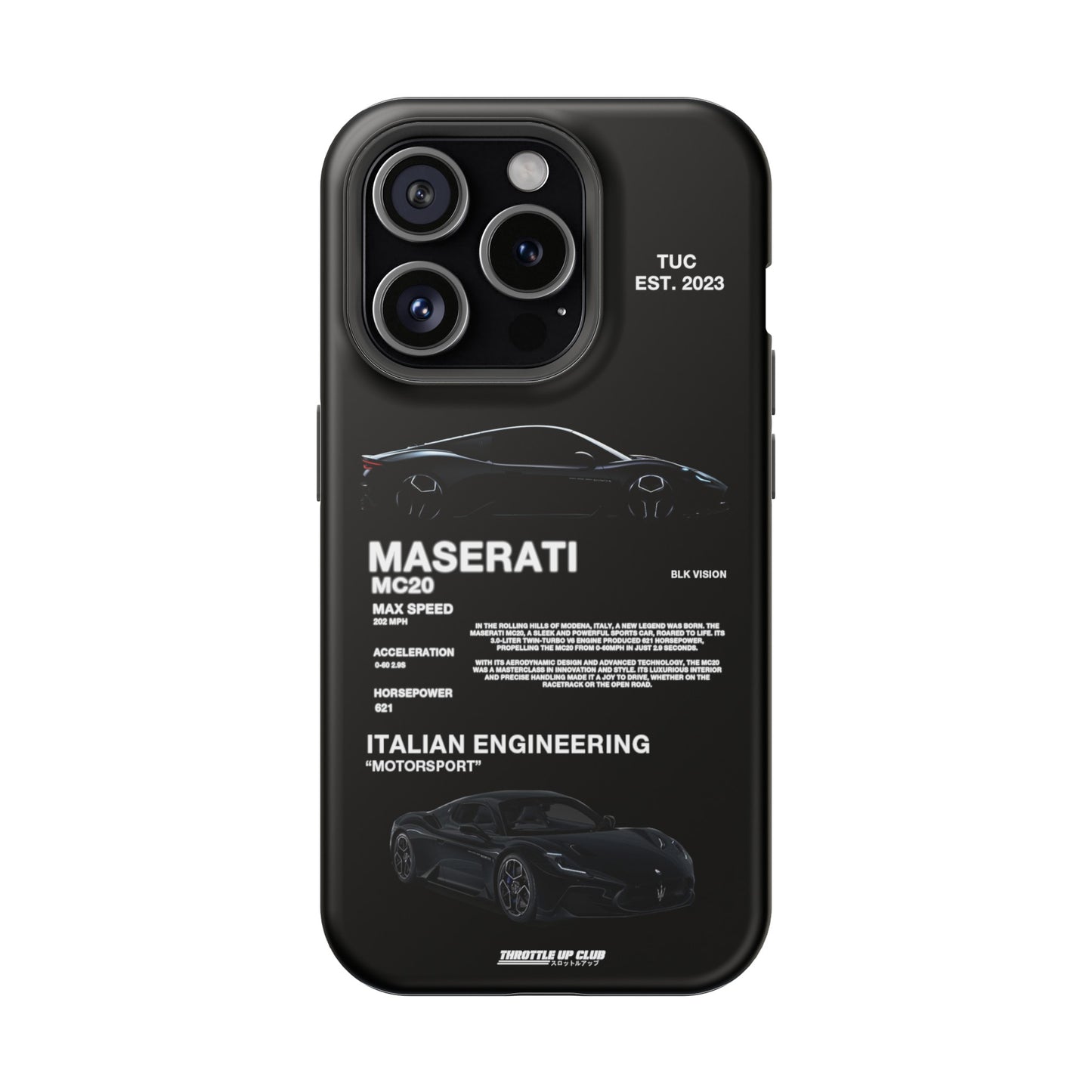 MASERATI MC20 "ITALIAN ENGINEERING" BLK VISION PHONE CASE