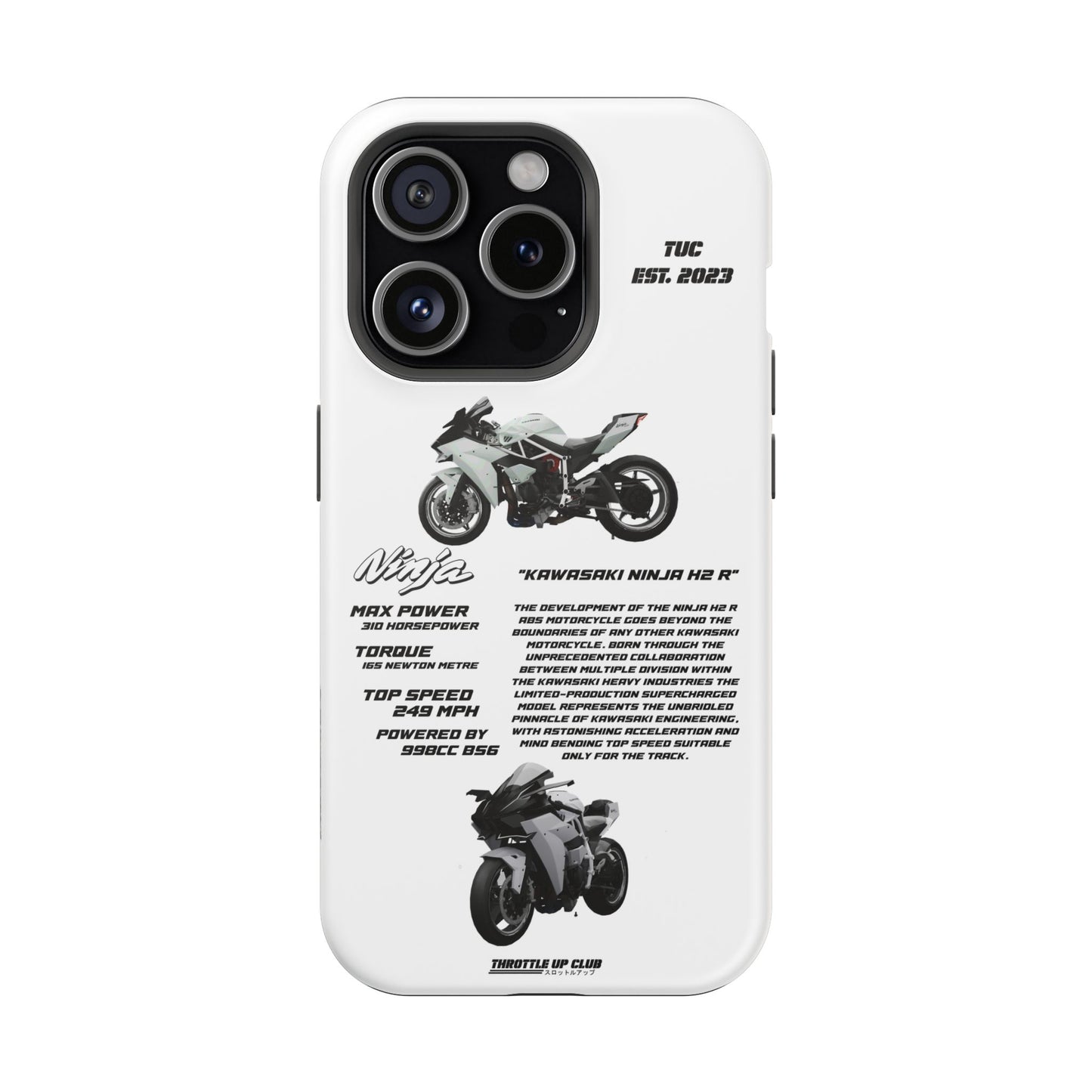 Ninja Kawasaki H2 PHONE CASE IN WHITE