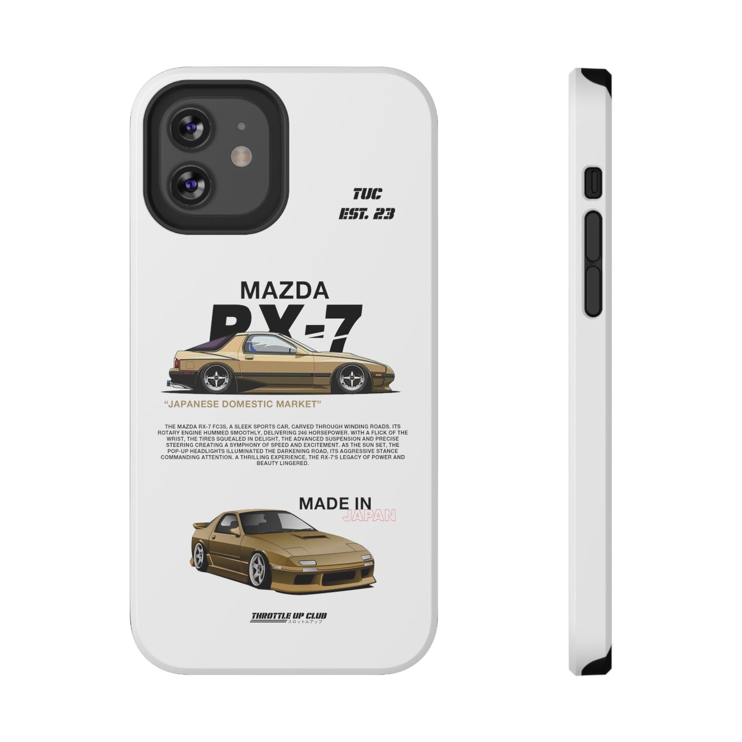 MAZDA RX-7 FC3S PHONE CASE "JAPANESE ENGENEERING" OLD VERSIONS