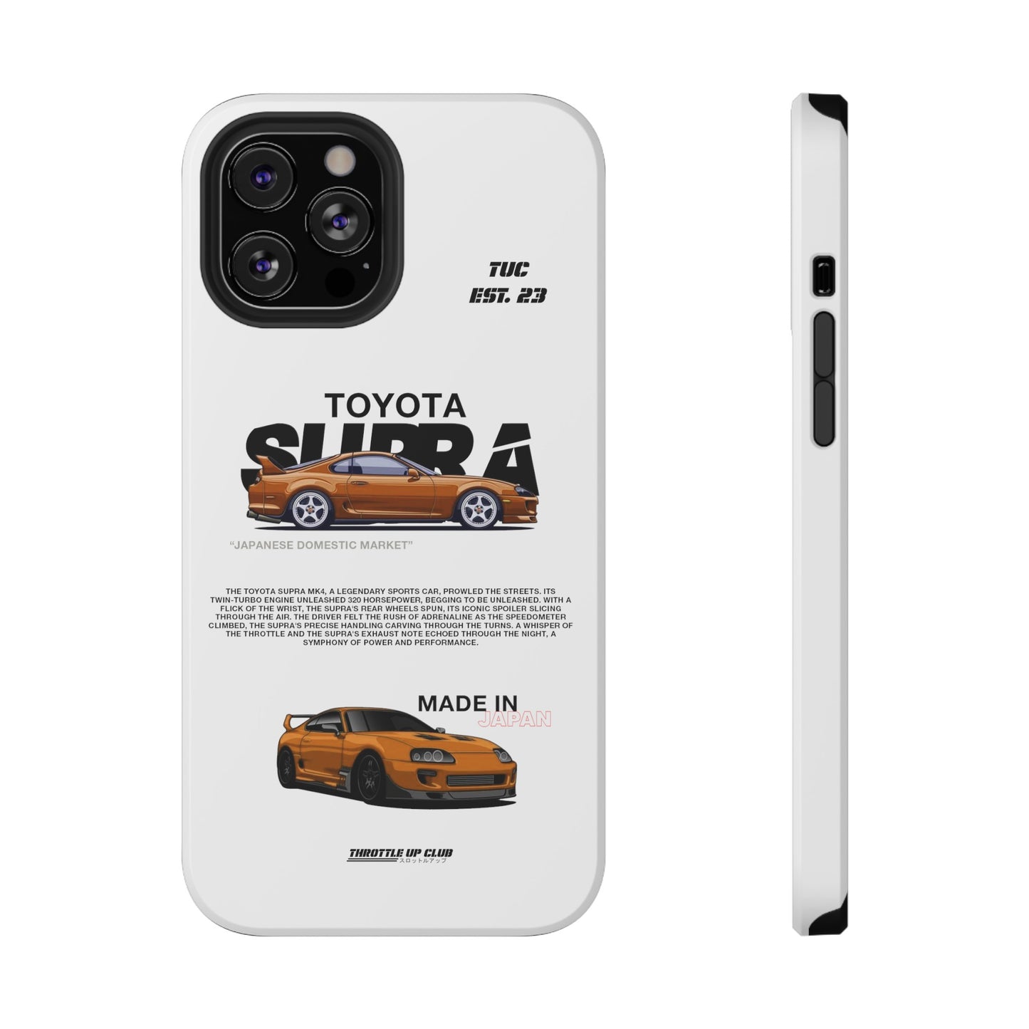 TOYOTA SUPRA MK4 PHONE  CASE "JAPANESE ENGENEERING" OLD VERSIONS