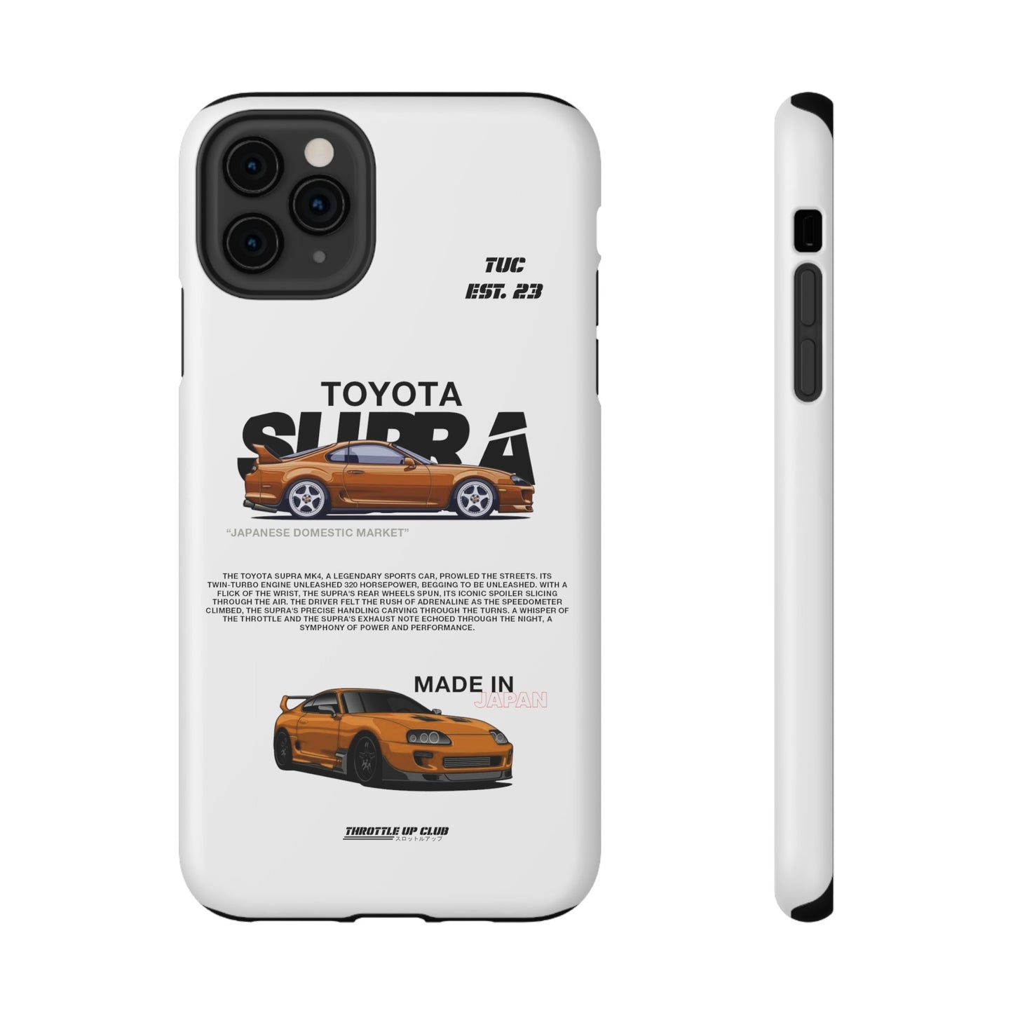 TOYOTA SUPRA MK4 PHONE  CASE "JAPANESE ENGENEERING" OLD VERSIONS