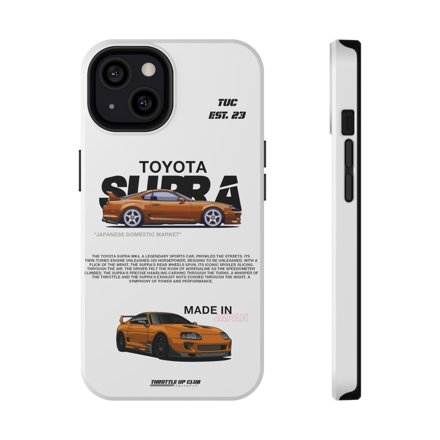 TOYOTA SUPRA MK4 PHONE  CASE "JAPANESE ENGENEERING" OLD VERSIONS