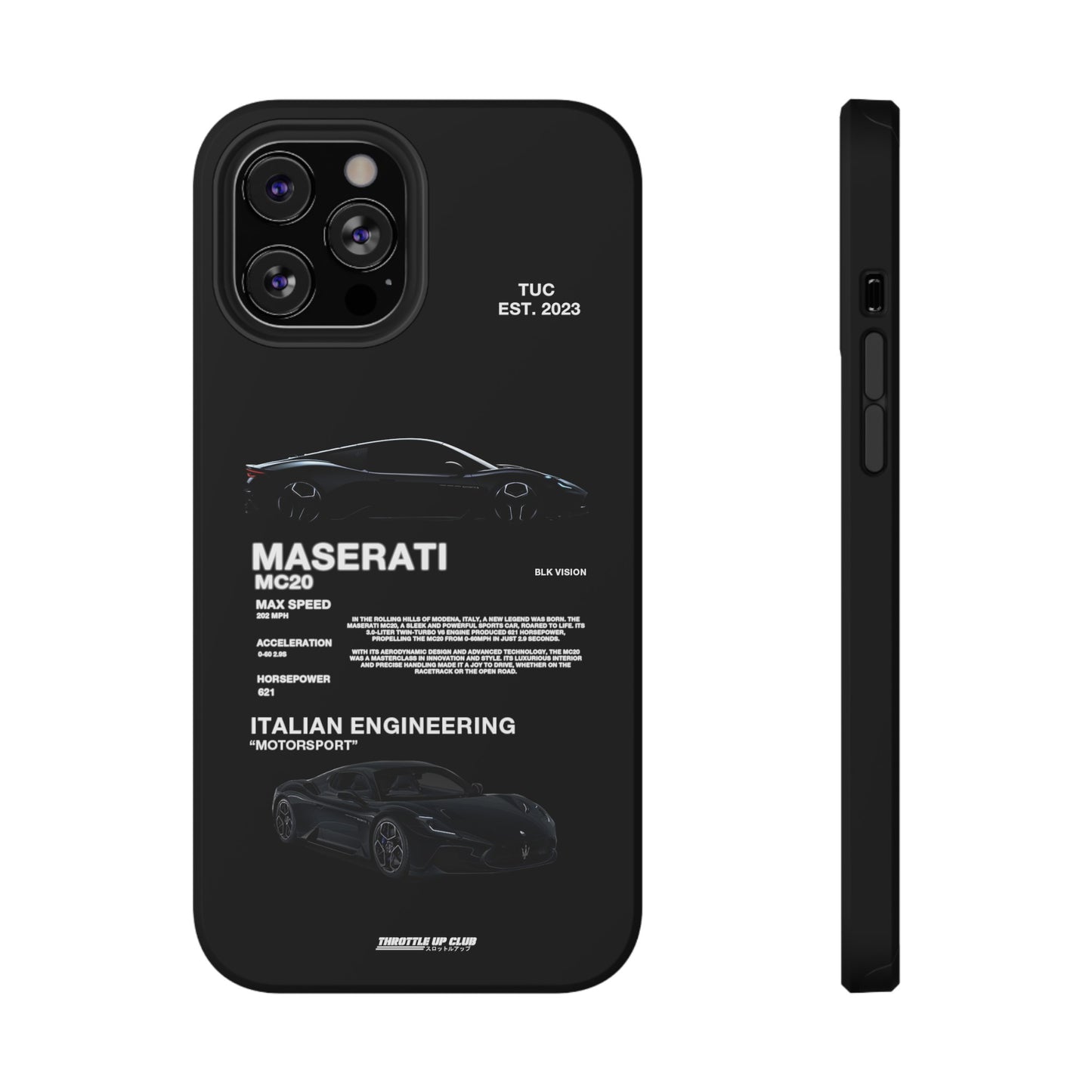 MASERATI MC20 "ITALIAN ENGINEERING" BLK VISION PHONE CASE