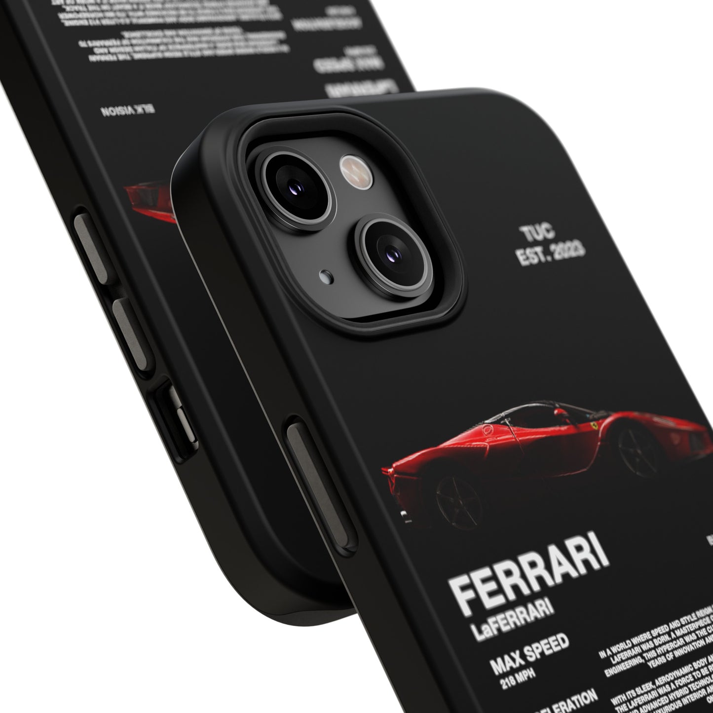 FERRARI LaFERRARI "ITALIAN ENGINEERING" BLK VISION PHONE CASE