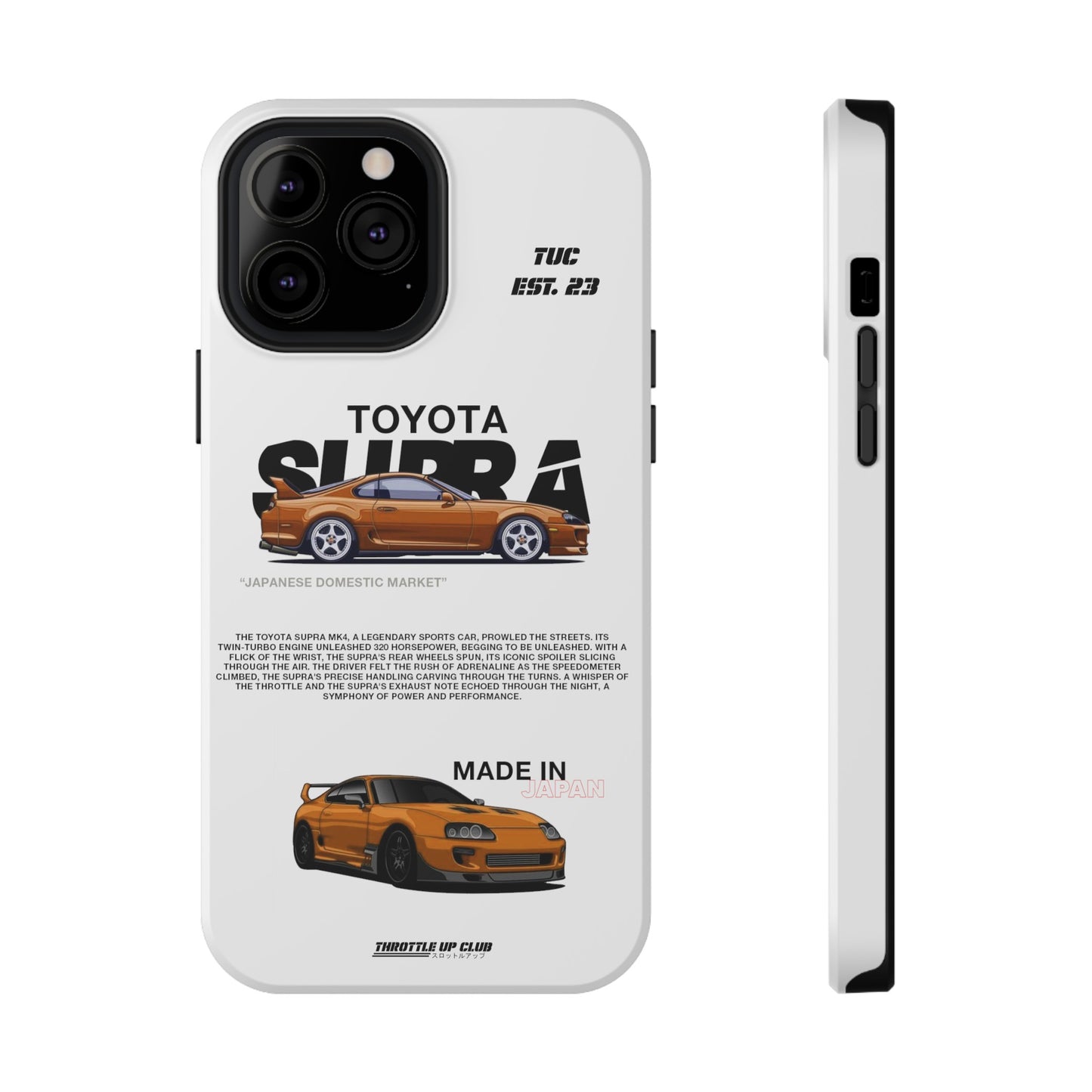 TOYOTA SUPRA MK4 PHONE  CASE "JAPANESE ENGENEERING" OLD VERSIONS