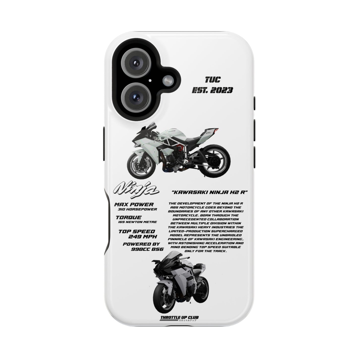 Ninja Kawasaki H2 PHONE CASE IN WHITE