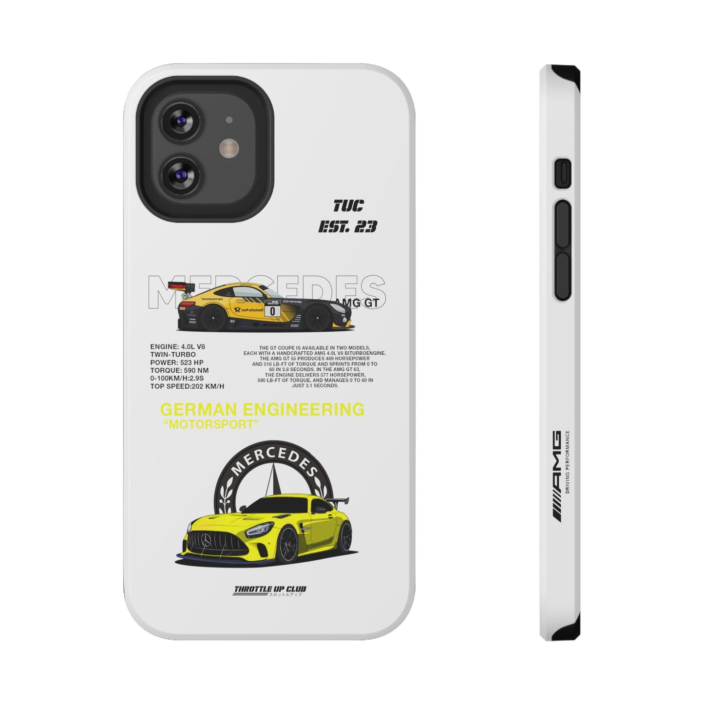 MERCEDES AMG GT PHONE CASE  "GERMAN ENGENEERING"