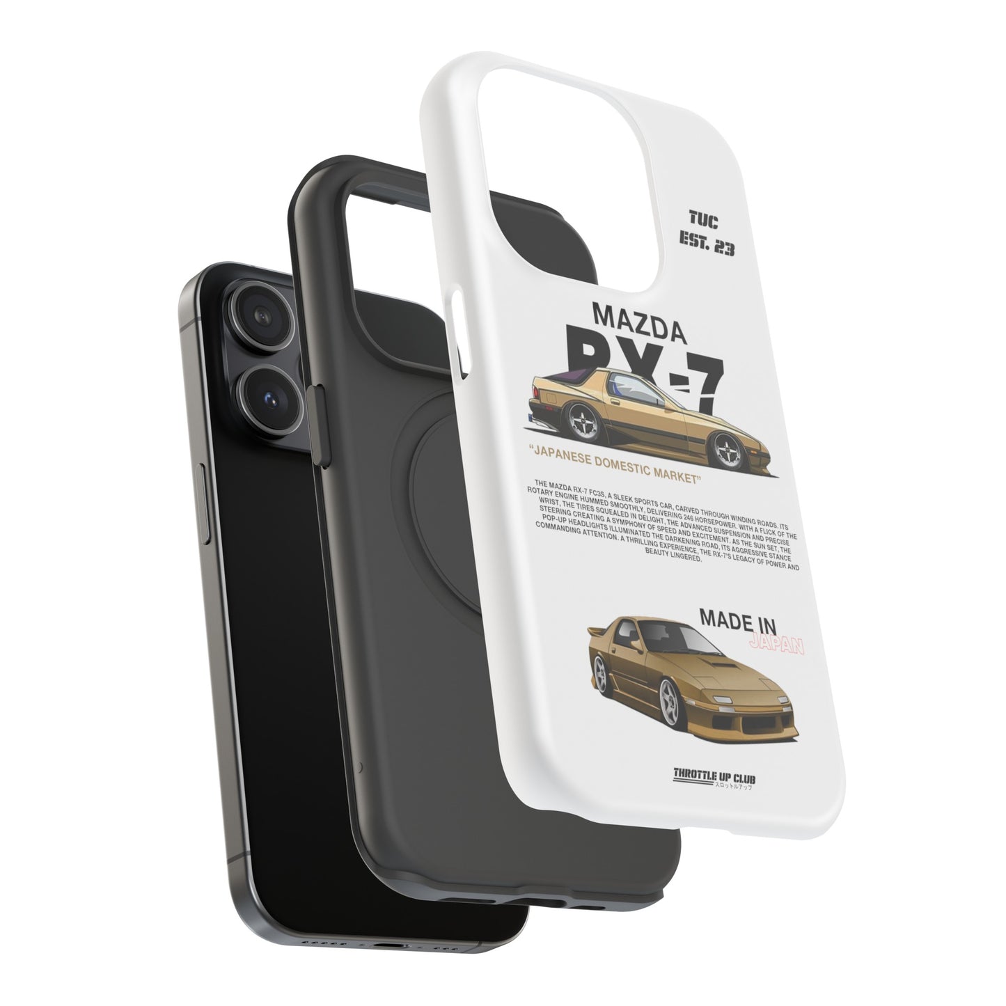 MAZDA RX-7 FC3S PHONE CASE "JAPANESE ENGENEERING" OLD VERSIONS