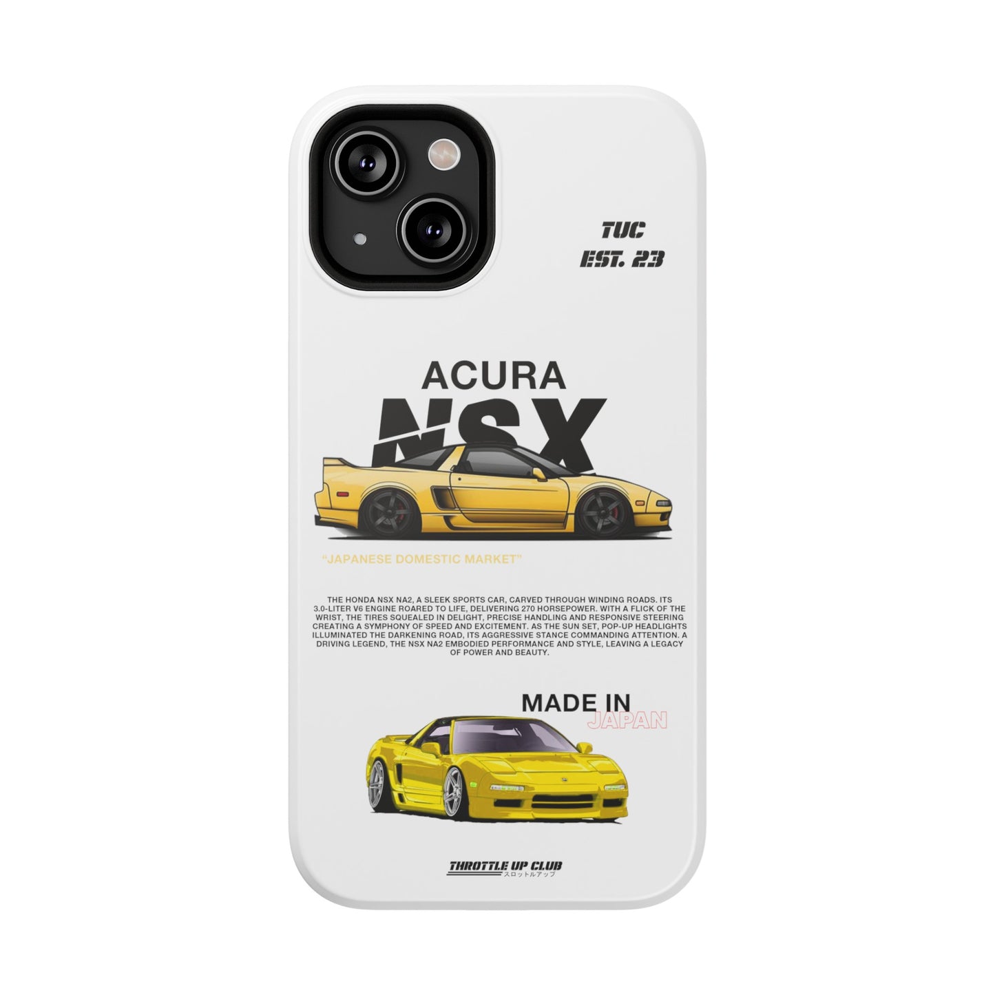 ACURA NSX NA2 PHONE CASE "JAPANESE ENGENEERING" OLD VERSIONS