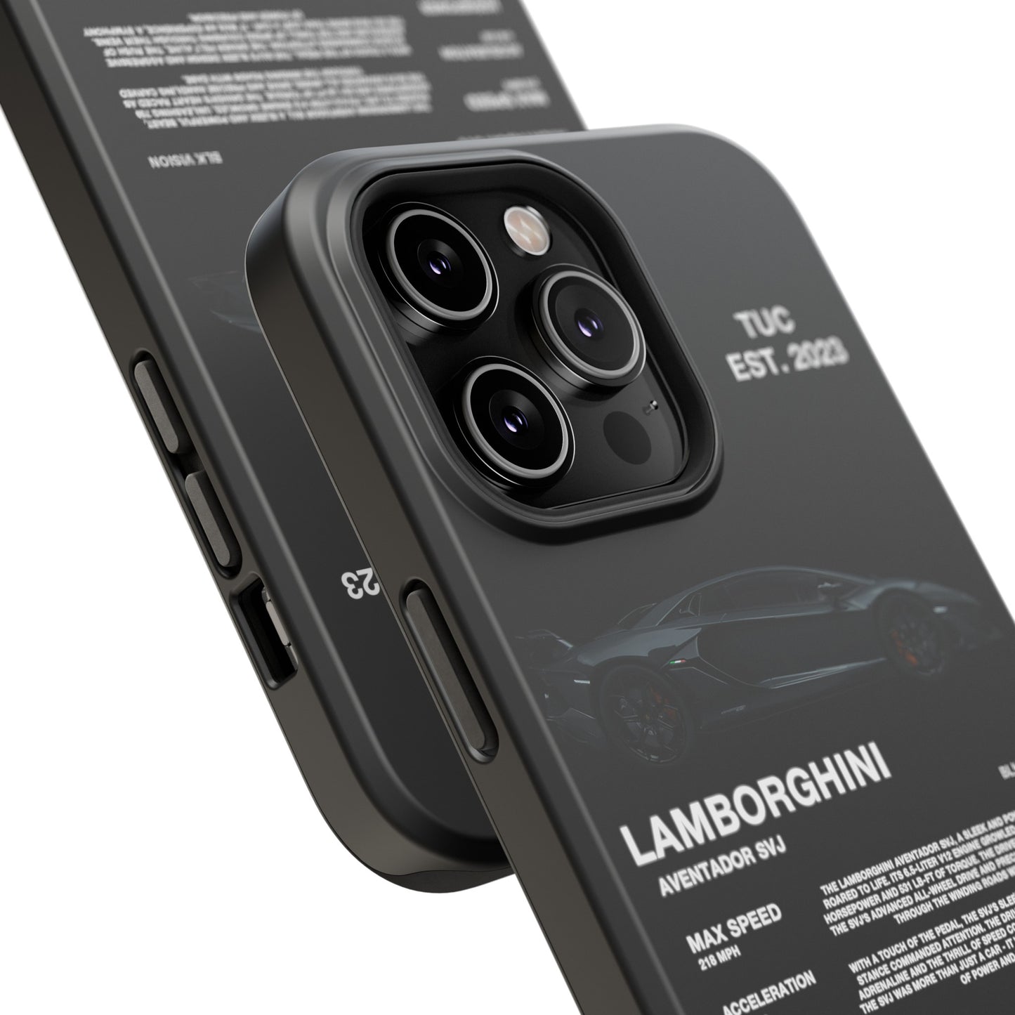 LAMBORGHINI AVENTADOR SVJ "ITALIAN ENGINEERING" BLK VISION PHONE CASE