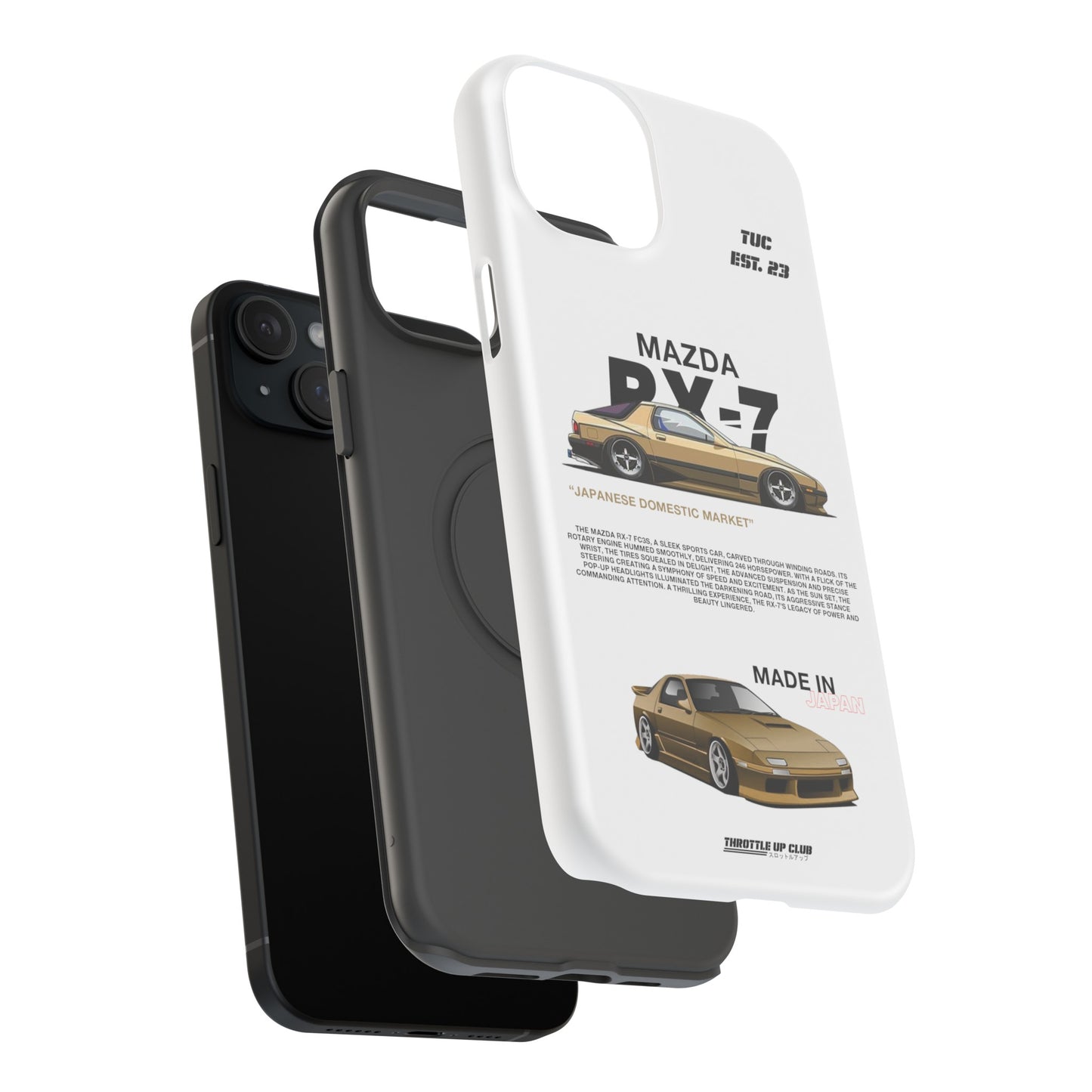 MAZDA RX-7 FC3S PHONE CASE "JAPANESE ENGENEERING" OLD VERSIONS