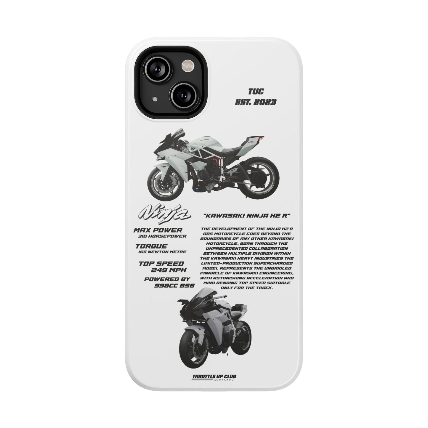 Ninja Kawasaki H2 PHONE CASE IN WHITE