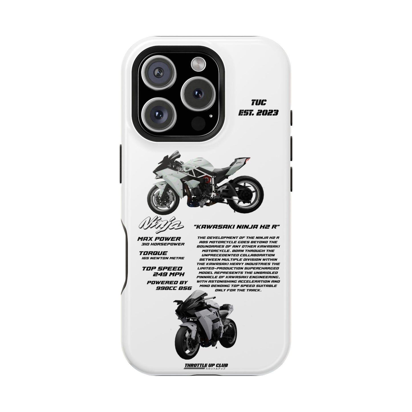 Ninja Kawasaki H2 PHONE CASE IN WHITE