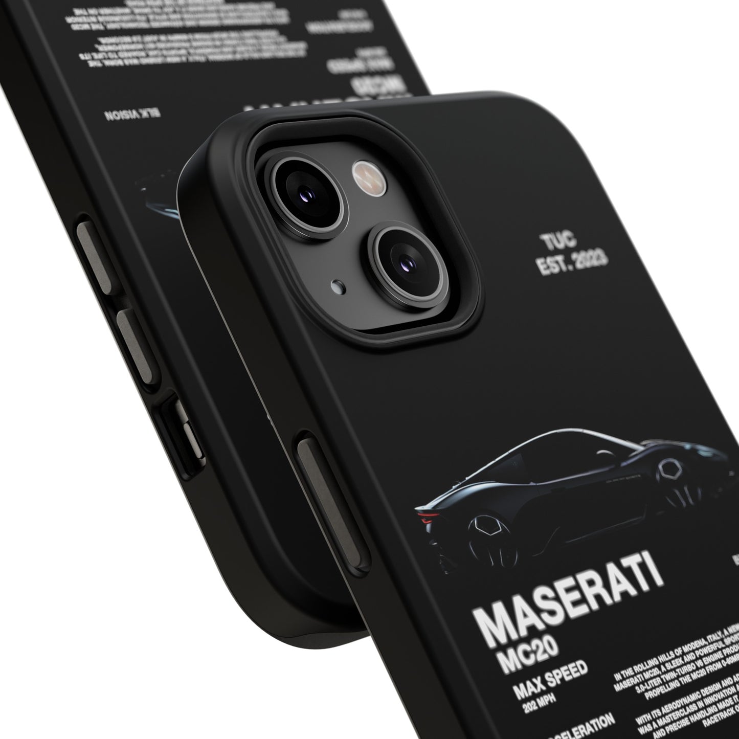 MASERATI MC20 "ITALIAN ENGINEERING" BLK VISION PHONE CASE