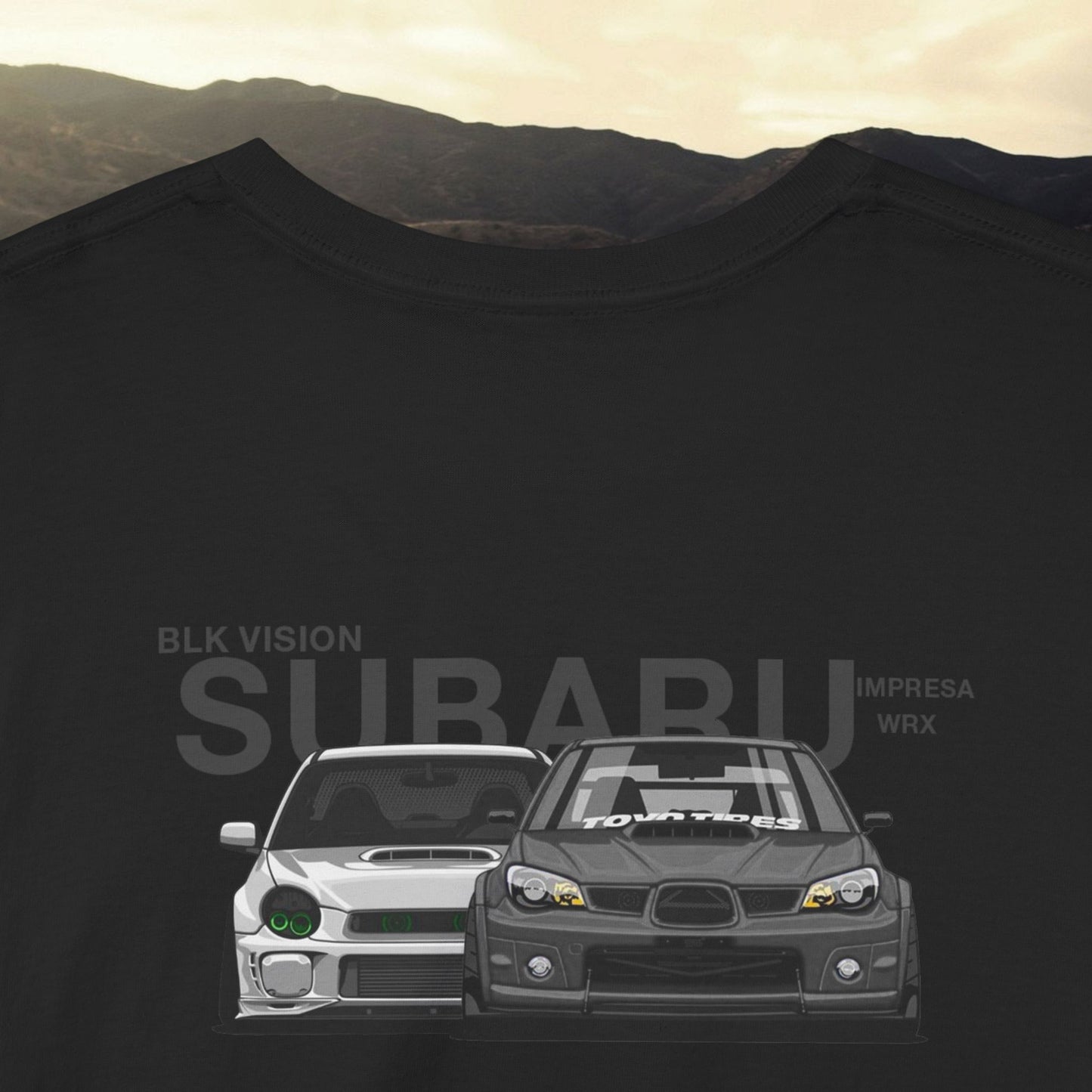 SUBARU IMPREZA AND SUBARU WRX "BLK VISION" T-SHIRT IN BLACK