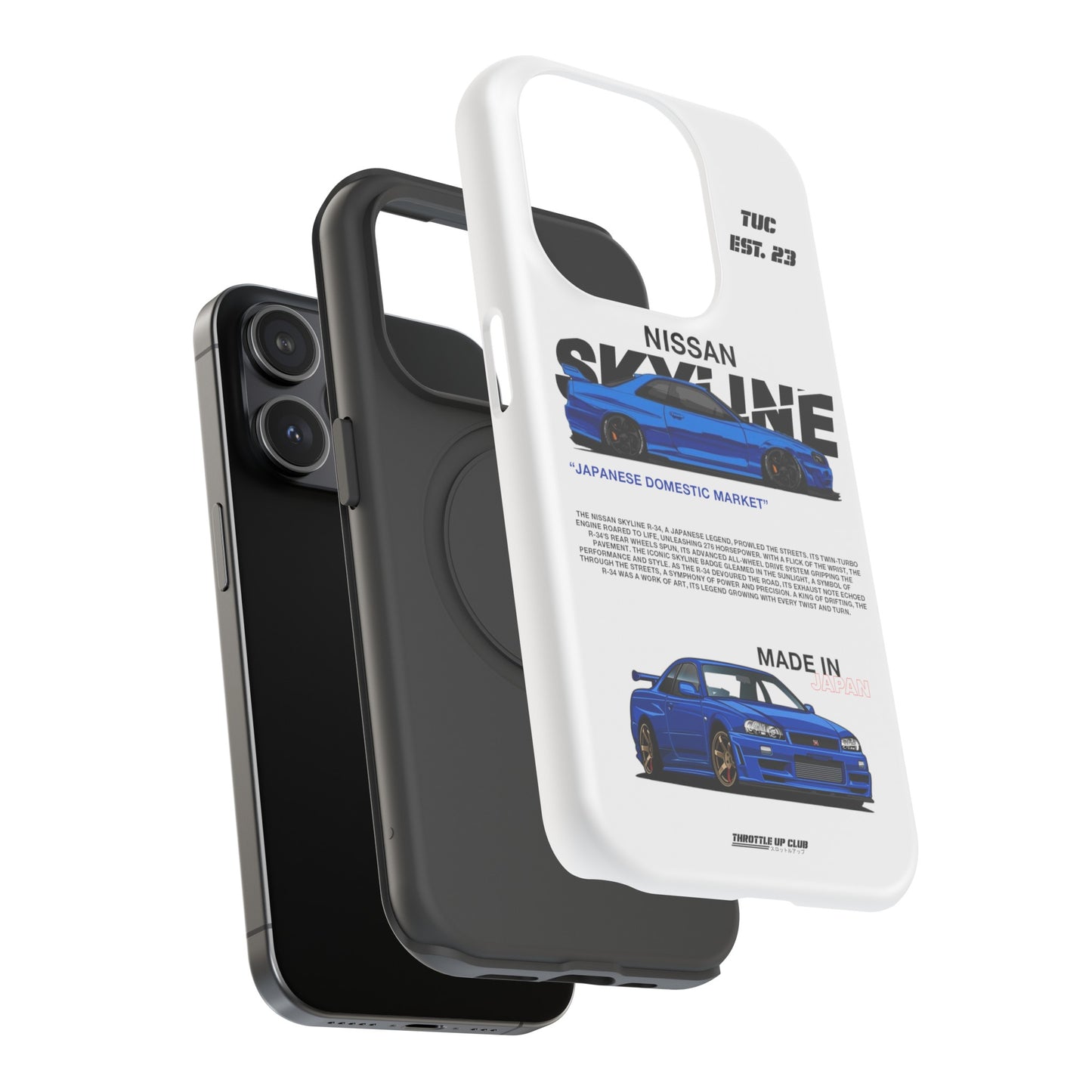 NISSAN SKYLINE GTR R-34 PHONE CASE  "GERMAN ENGENEERING"