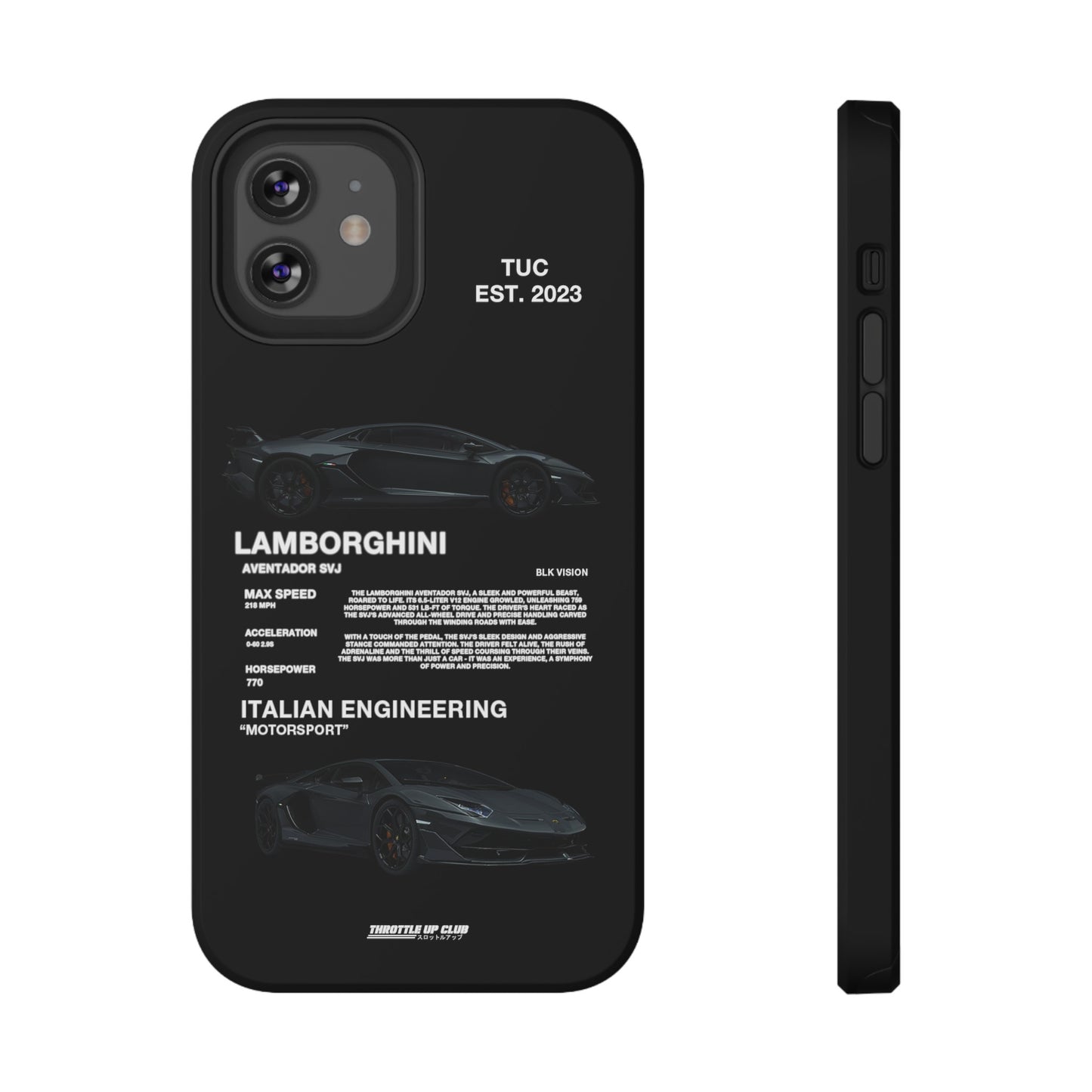 LAMBORGHINI AVENTADOR SVJ "ITALIAN ENGINEERING" BLK VISION PHONE CASE