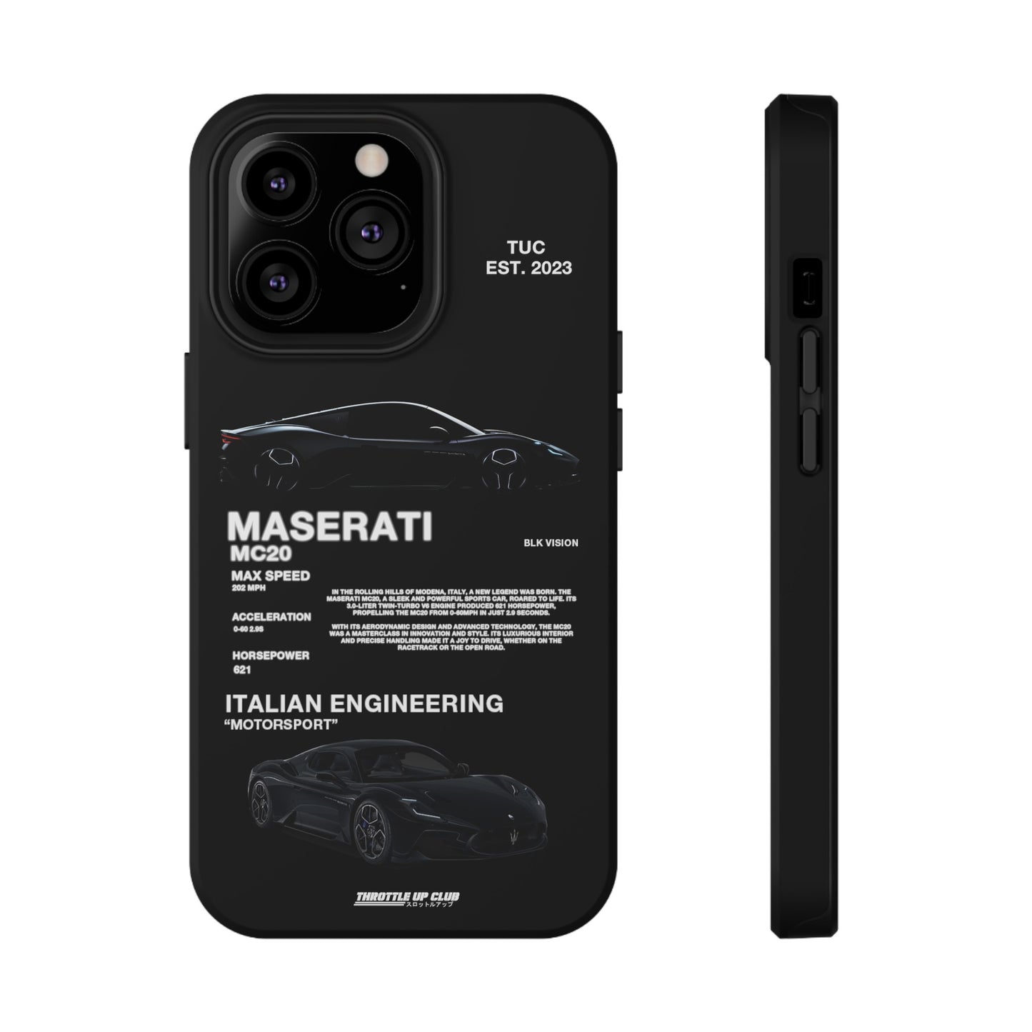 MASERATI MC20 "ITALIAN ENGINEERING" BLK VISION PHONE CASE