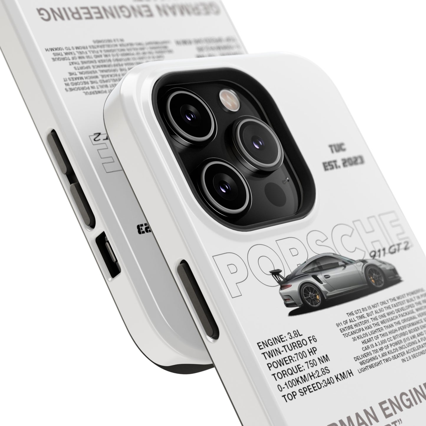 PORSCHE 911 GT2 RS PHONE CASE  "GERMAN ENGENEERING"