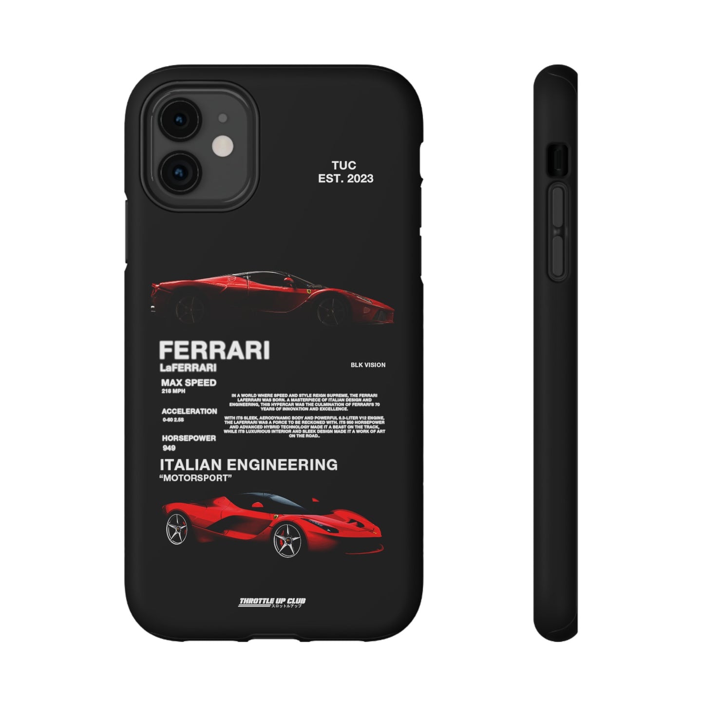 FERRARI LaFERRARI "ITALIAN ENGINEERING" BLK VISION PHONE CASE