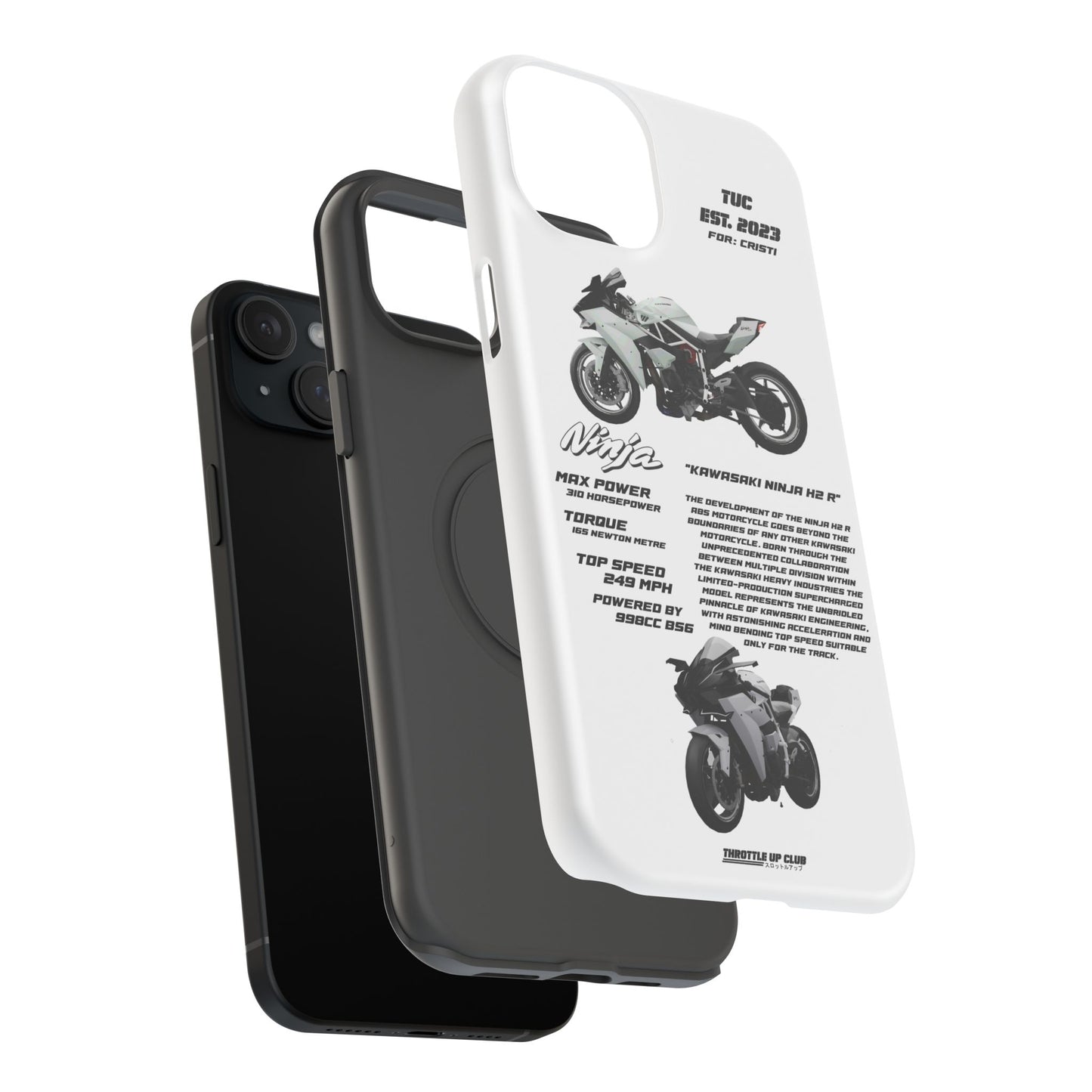 Ninja Kawasaki H2 PHONE CASE IN WHITE