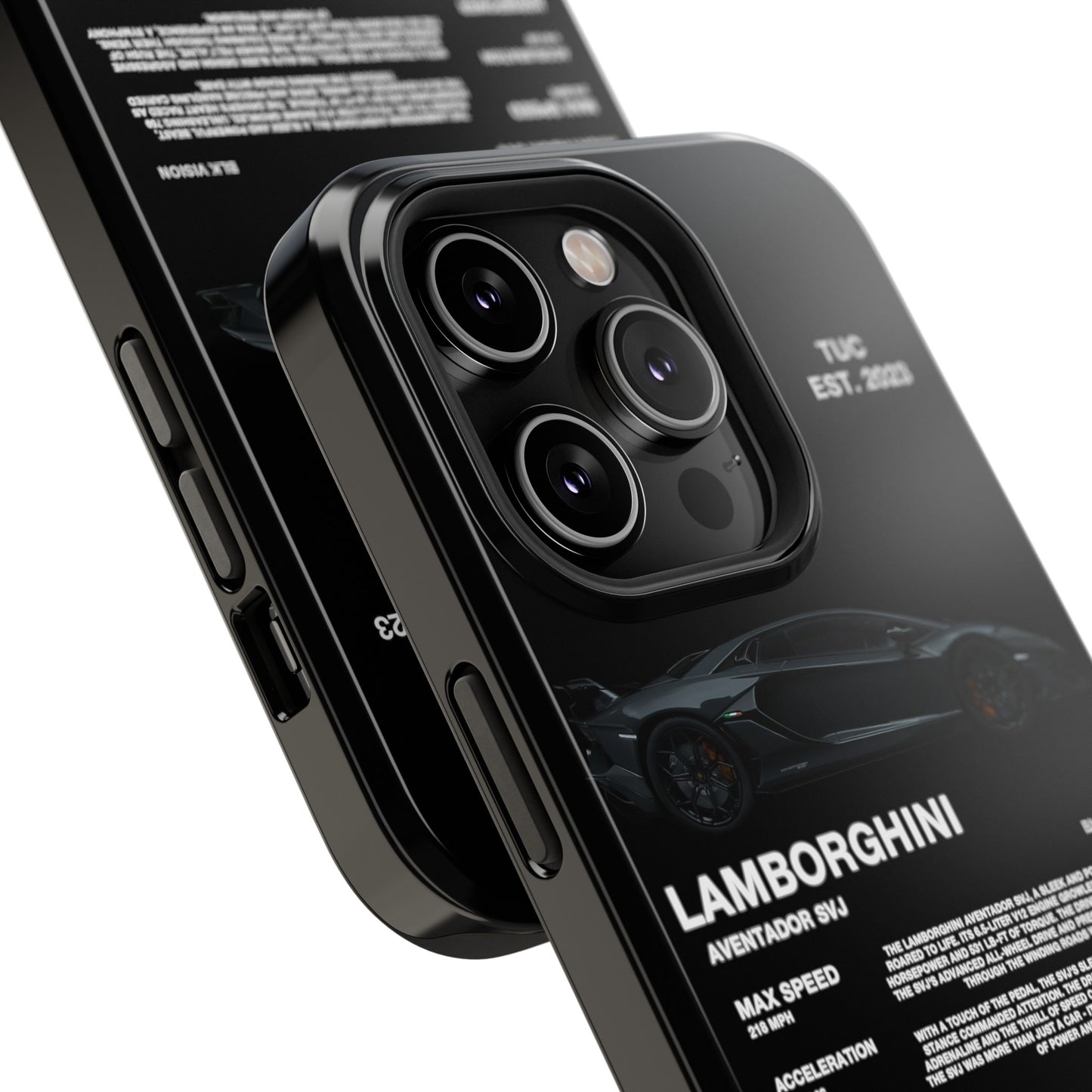 LAMBORGHINI AVENTADOR SVJ "ITALIAN ENGINEERING" BLK VISION PHONE CASE