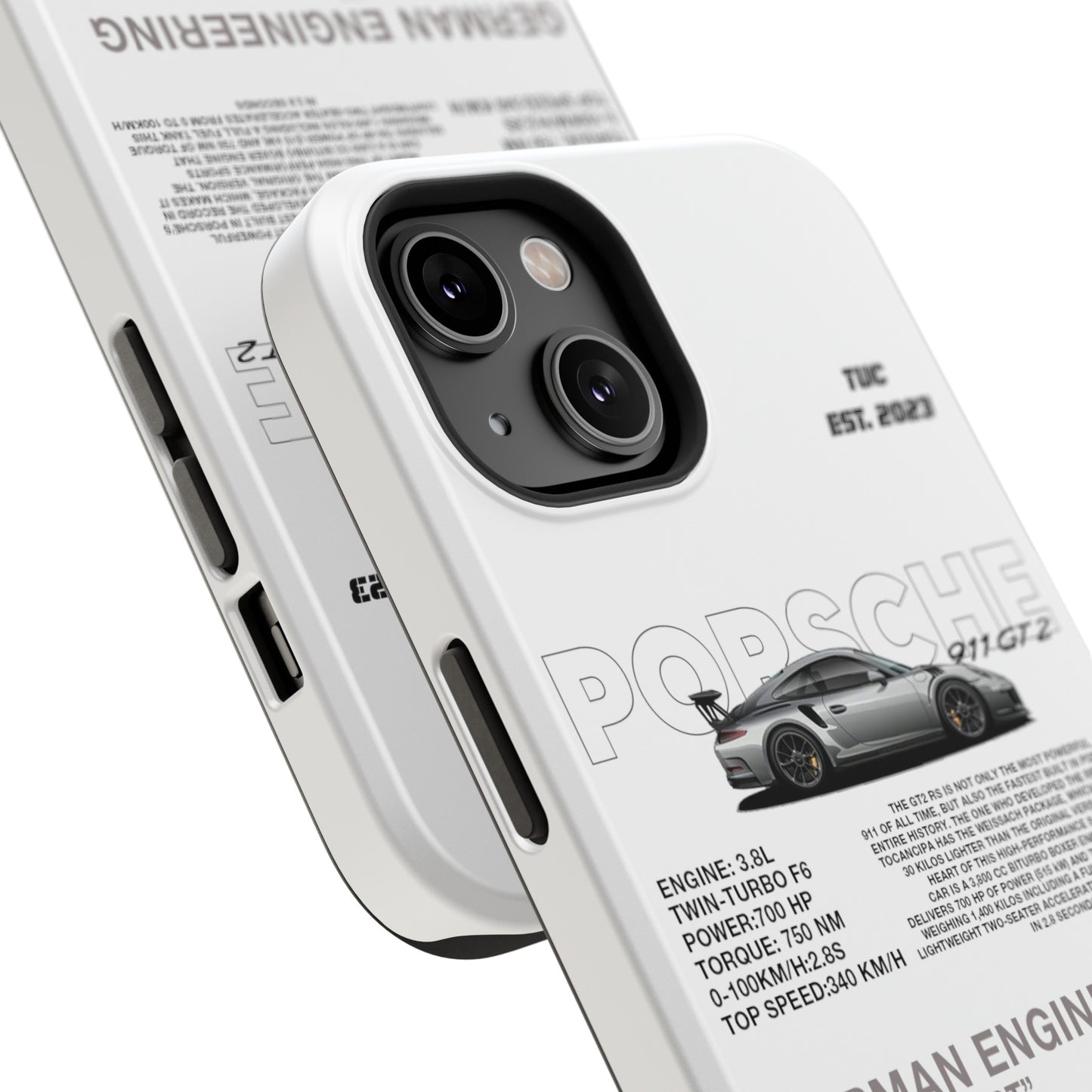 PORSCHE 911 GT2 RS PHONE CASE  "GERMAN ENGENEERING"