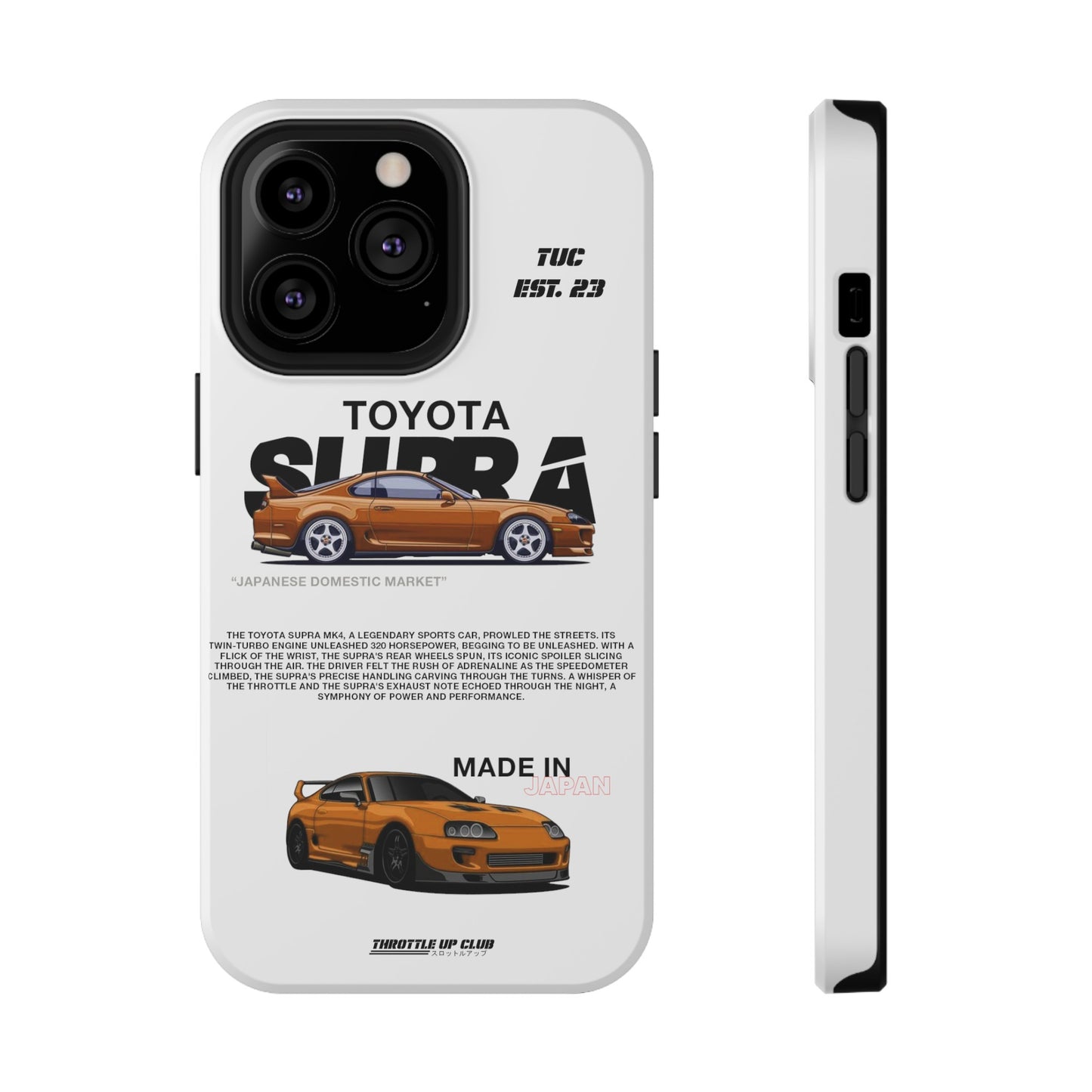 TOYOTA SUPRA MK4 PHONE  CASE "JAPANESE ENGENEERING" OLD VERSIONS