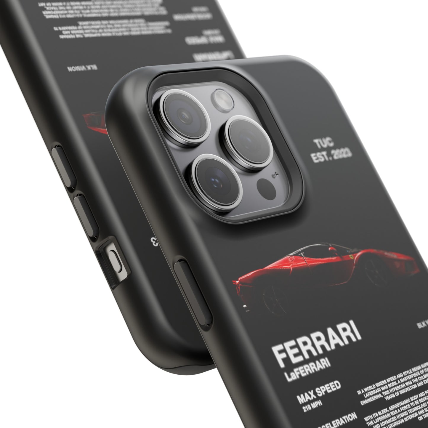 FERRARI LaFERRARI "ITALIAN ENGINEERING" BLK VISION PHONE CASE