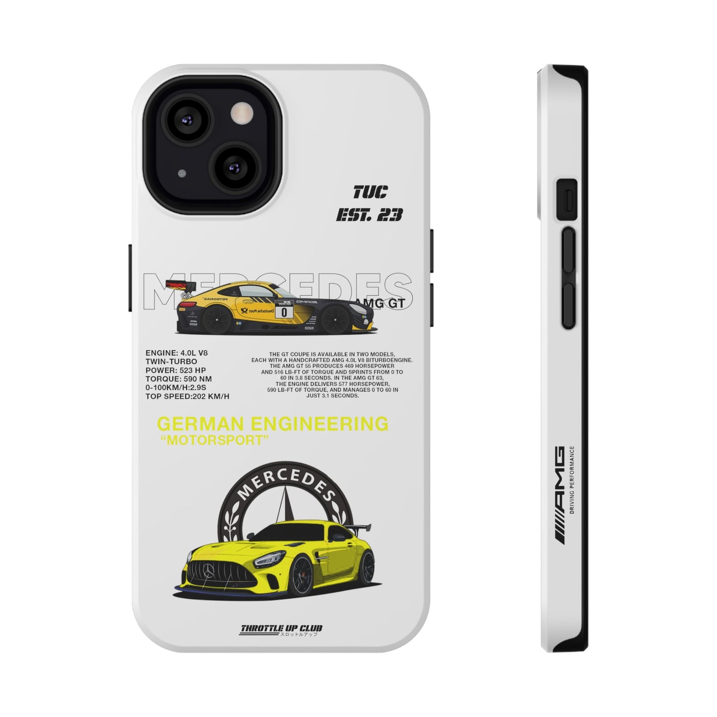 MERCEDES AMG GT PHONE CASE  "GERMAN ENGENEERING"