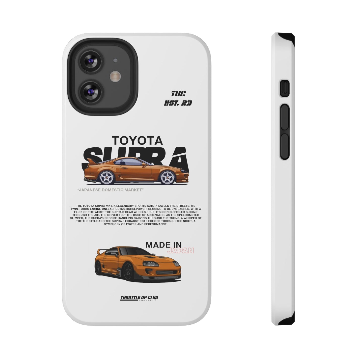 TOYOTA SUPRA MK4 PHONE  CASE "JAPANESE ENGENEERING" OLD VERSIONS