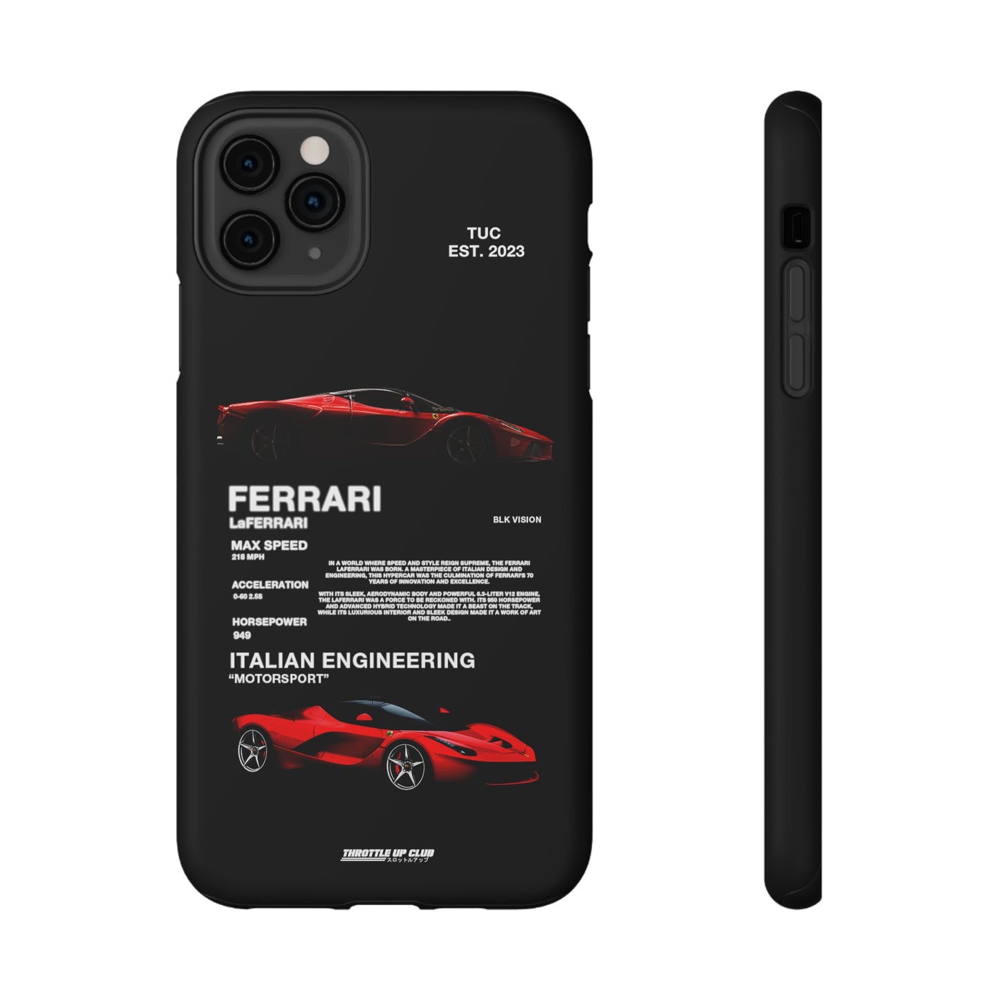 FERRARI LaFERRARI "ITALIAN ENGINEERING" BLK VISION PHONE CASE