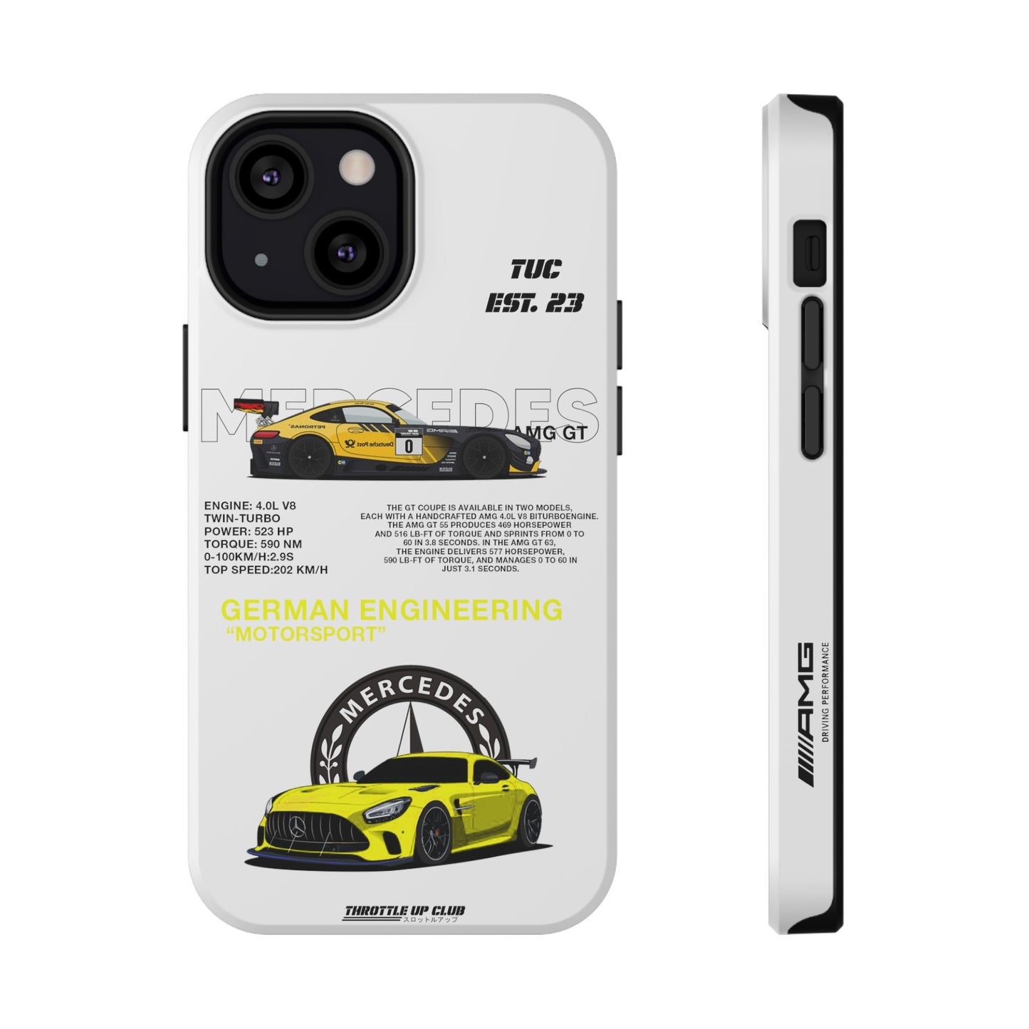 MERCEDES AMG GT PHONE CASE  "GERMAN ENGENEERING"