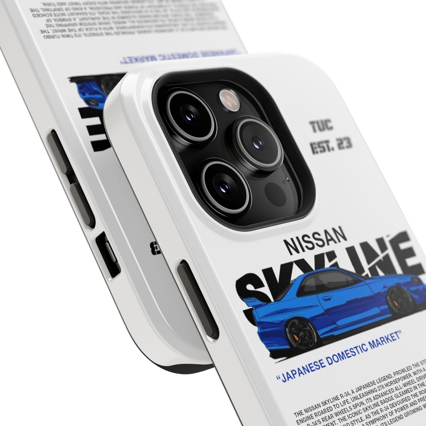 NISSAN SKYLINE GTR R-34 PHONE CASE  "GERMAN ENGENEERING"