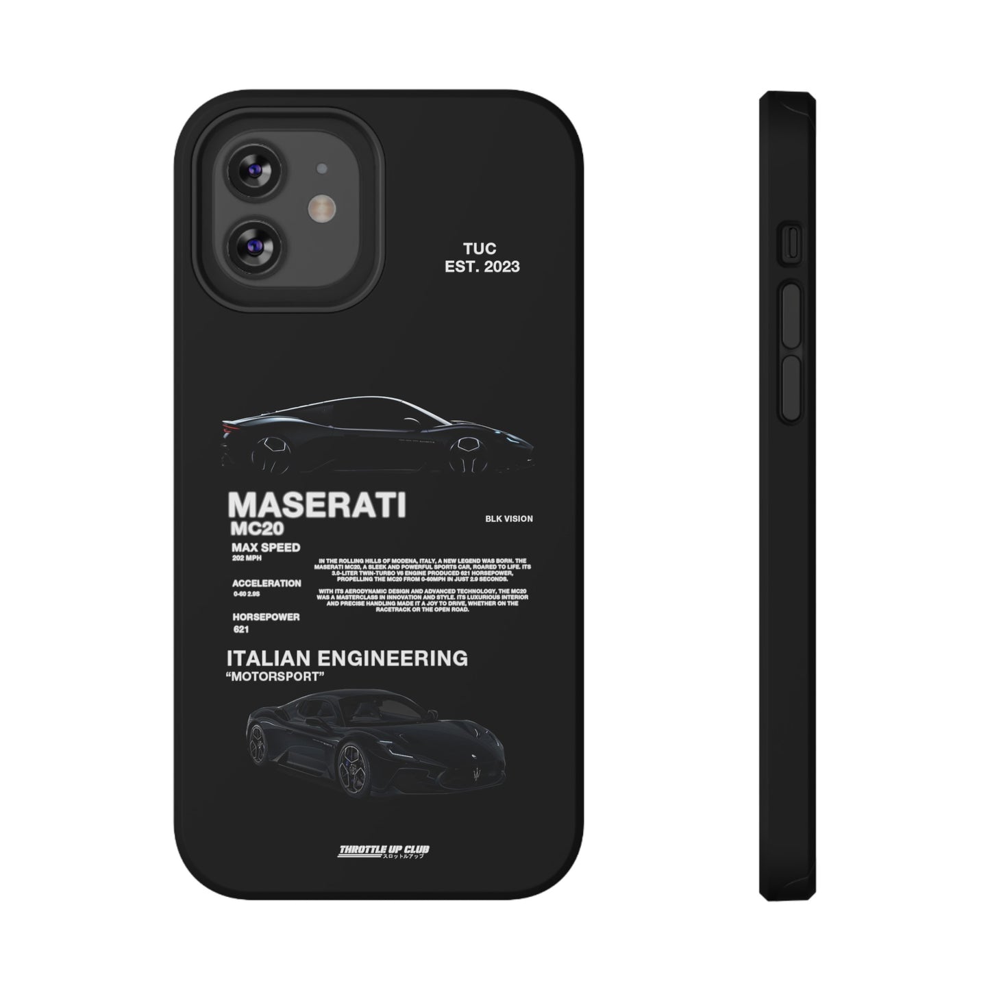 MASERATI MC20 "ITALIAN ENGINEERING" BLK VISION PHONE CASE