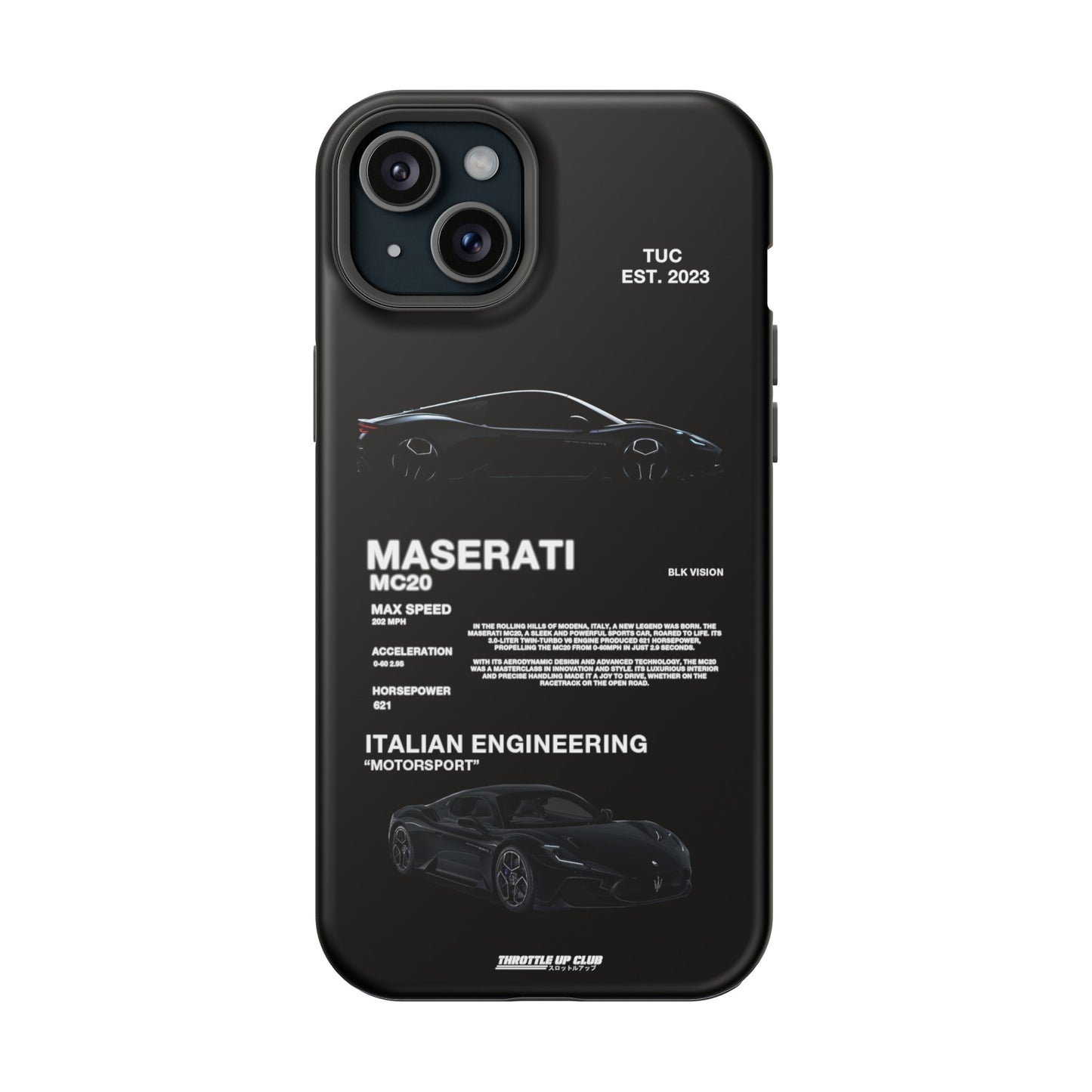 MASERATI MC20 "ITALIAN ENGINEERING" BLK VISION PHONE CASE