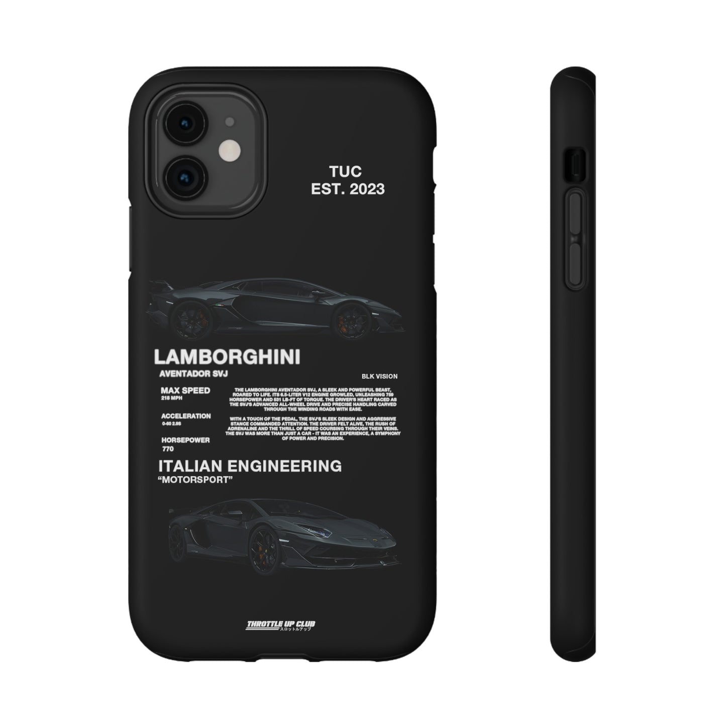 LAMBORGHINI AVENTADOR SVJ "ITALIAN ENGINEERING" BLK VISION PHONE CASE