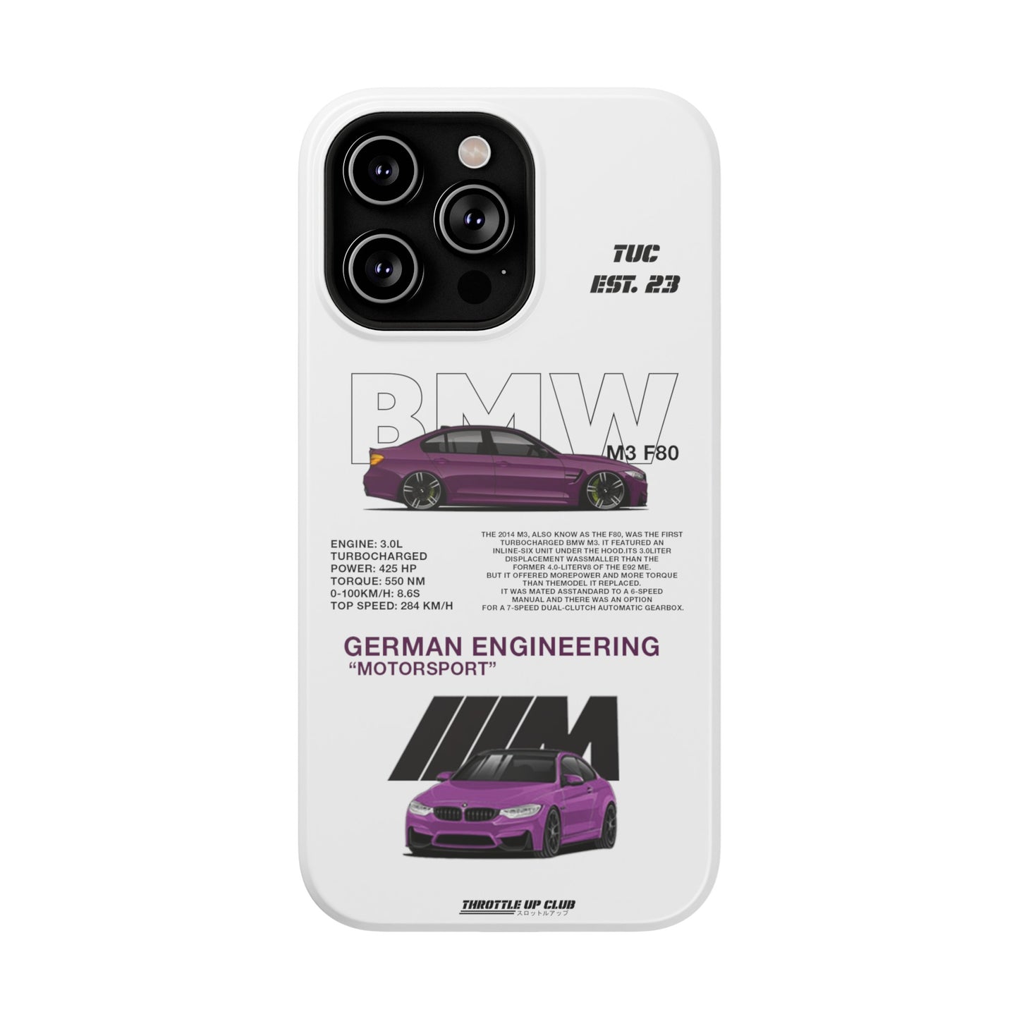 BMW M3 F80 PHONE CASE "GERMAN ENGENEERING"