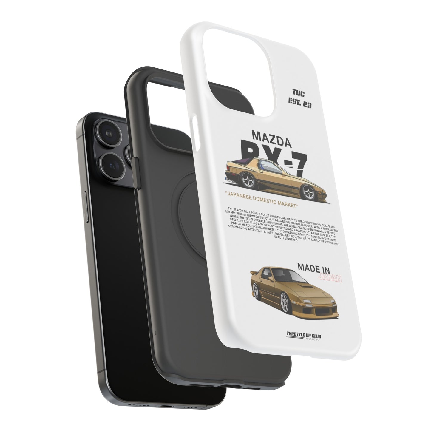 MAZDA RX-7 FC3S PHONE CASE "JAPANESE ENGENEERING" OLD VERSIONS