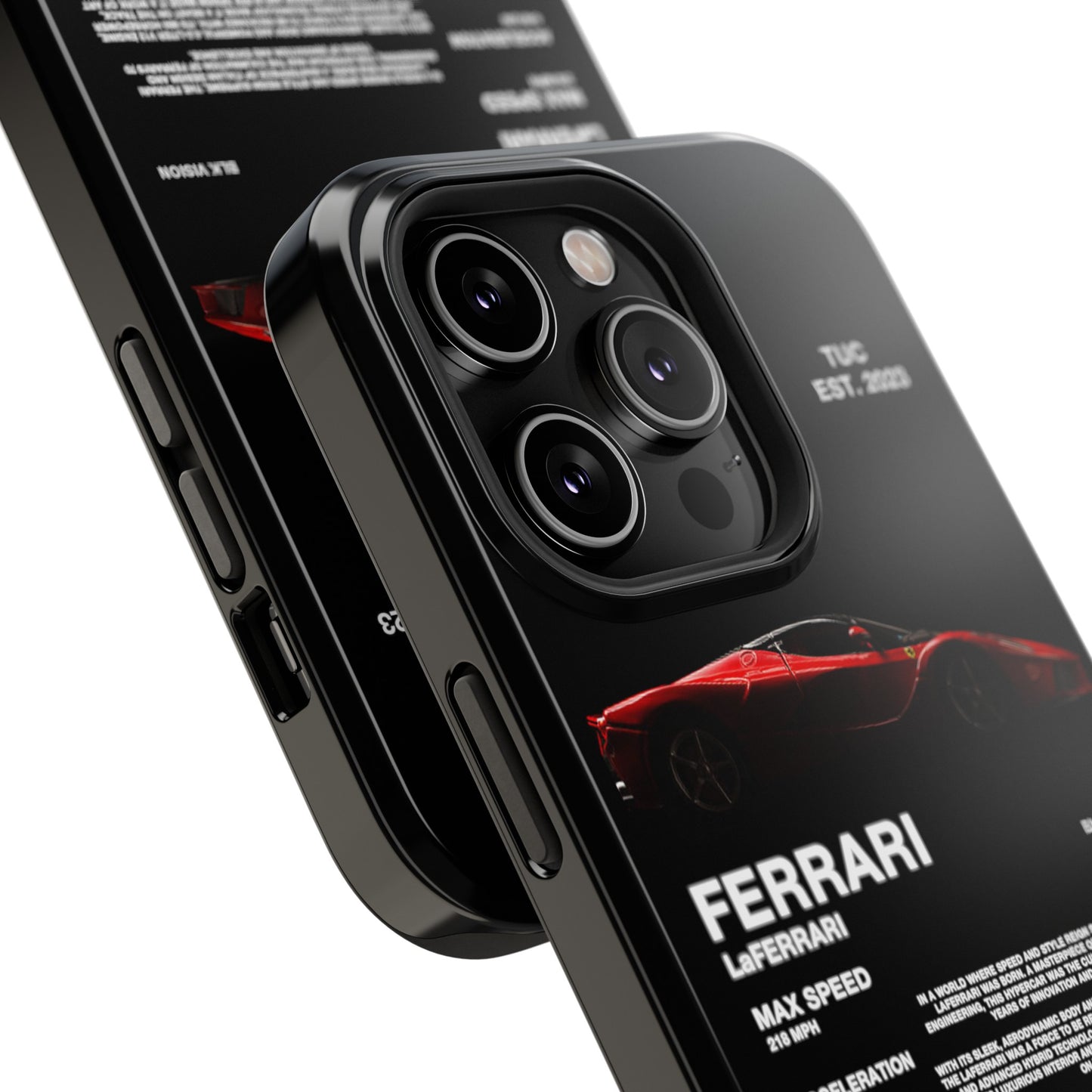 FERRARI LaFERRARI "ITALIAN ENGINEERING" BLK VISION PHONE CASE