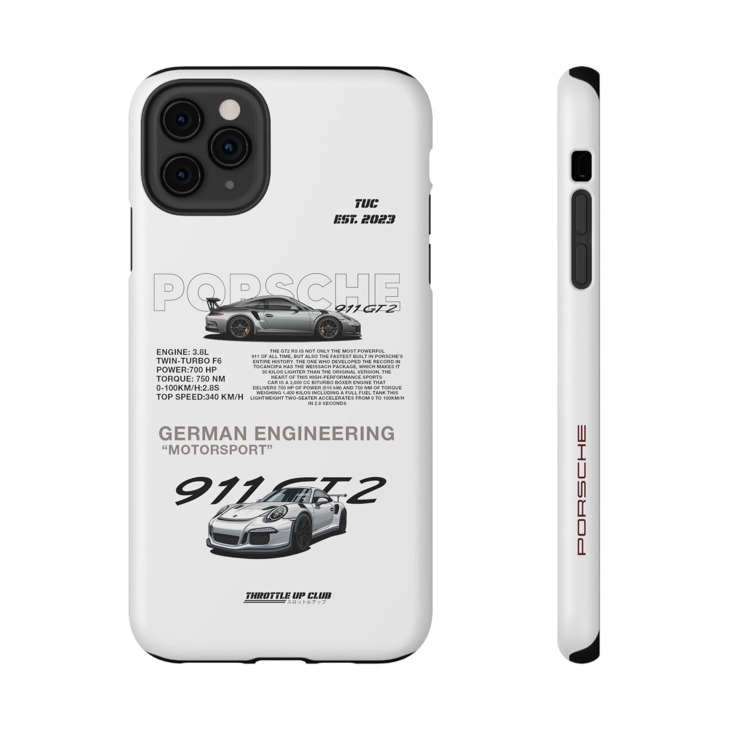 PORSCHE 911 GT2 RS PHONE CASE  "GERMAN ENGENEERING"