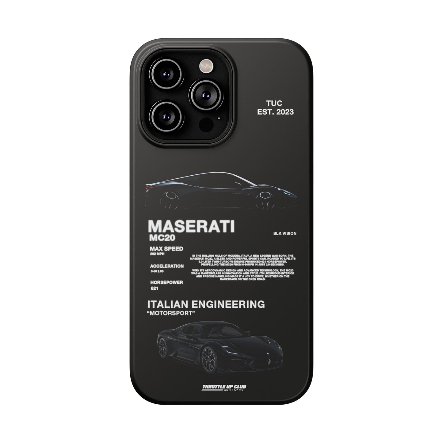 MASERATI MC20 "ITALIAN ENGINEERING" BLK VISION PHONE CASE