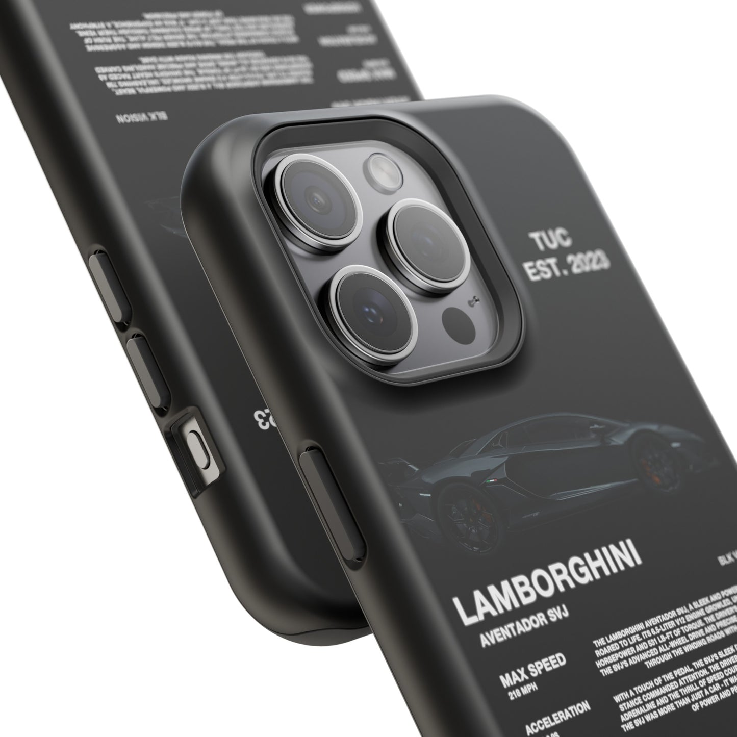 LAMBORGHINI AVENTADOR SVJ "ITALIAN ENGINEERING" BLK VISION PHONE CASE