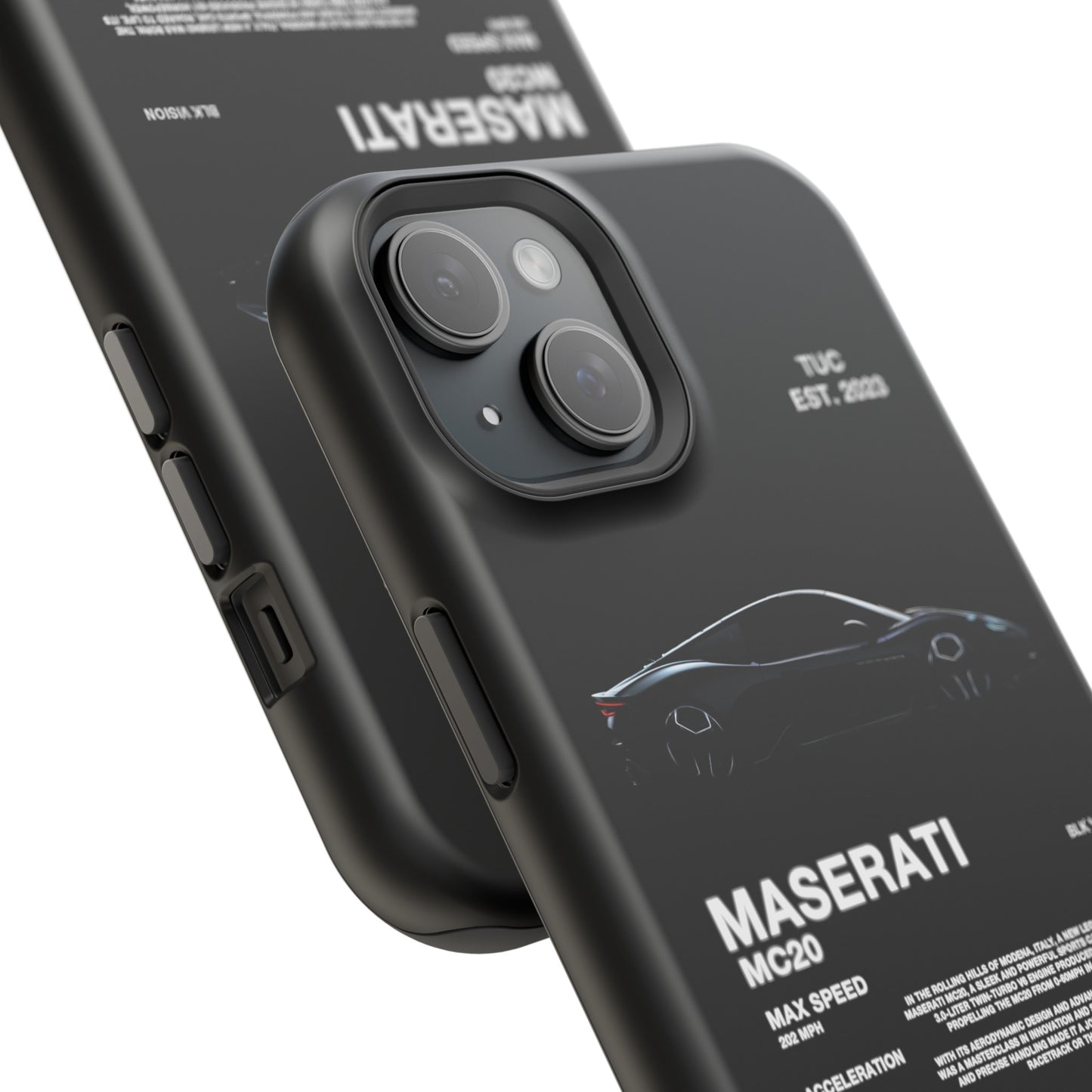 MASERATI MC20 "ITALIAN ENGINEERING" BLK VISION PHONE CASE