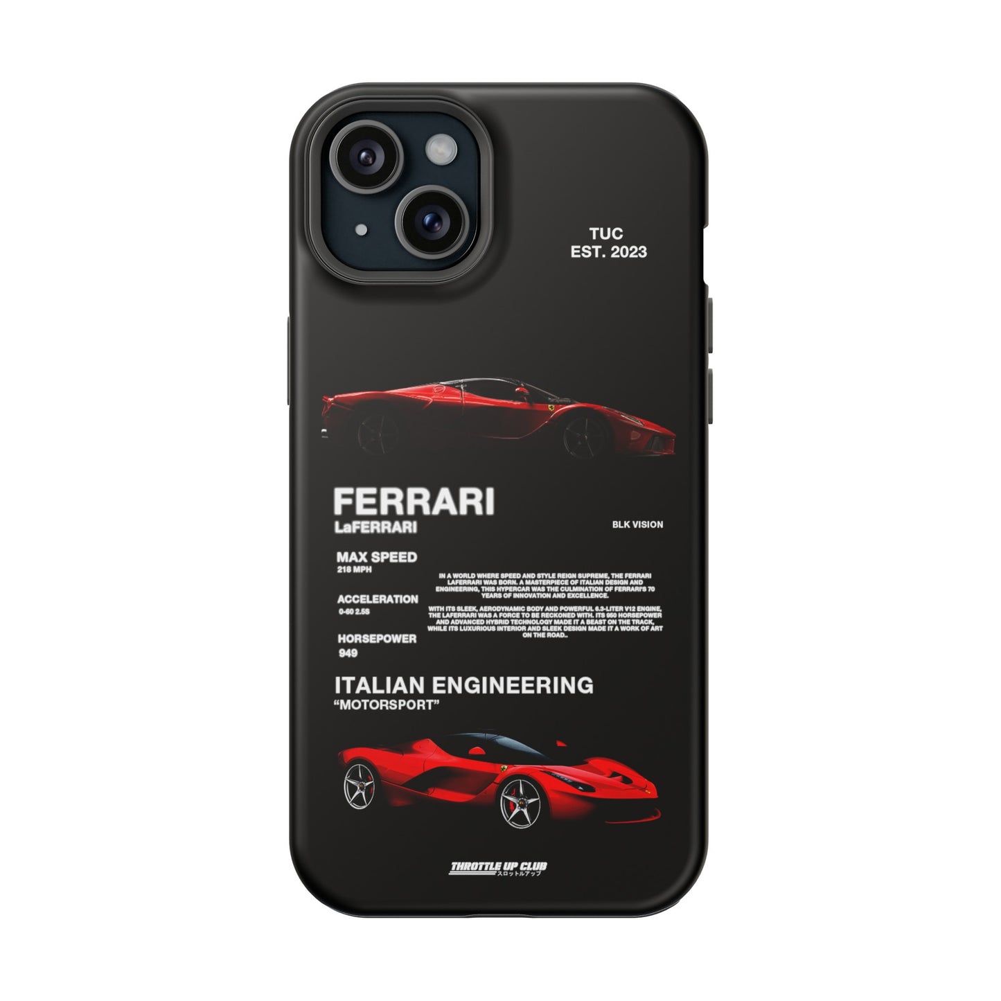 FERRARI LaFERRARI "ITALIAN ENGINEERING" BLK VISION PHONE CASE