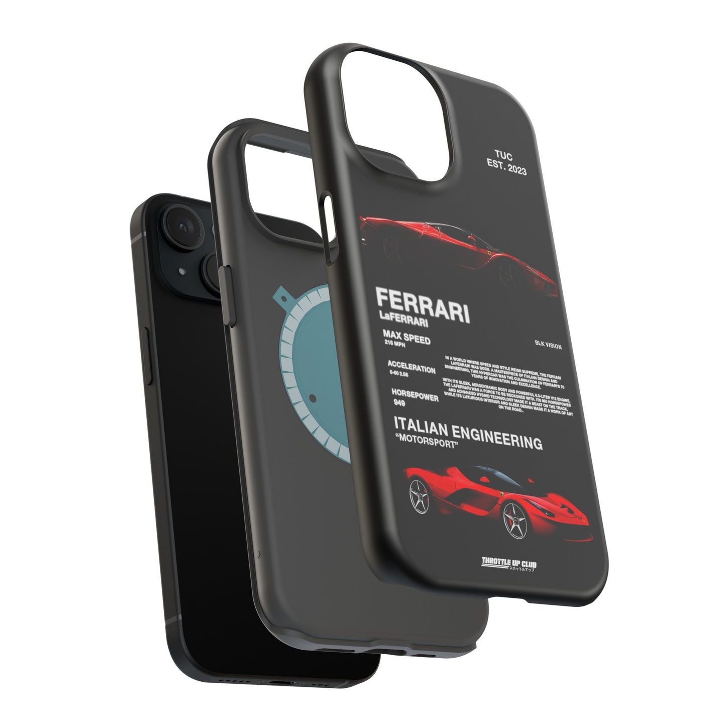 FERRARI LaFERRARI "ITALIAN ENGINEERING" BLK VISION PHONE CASE