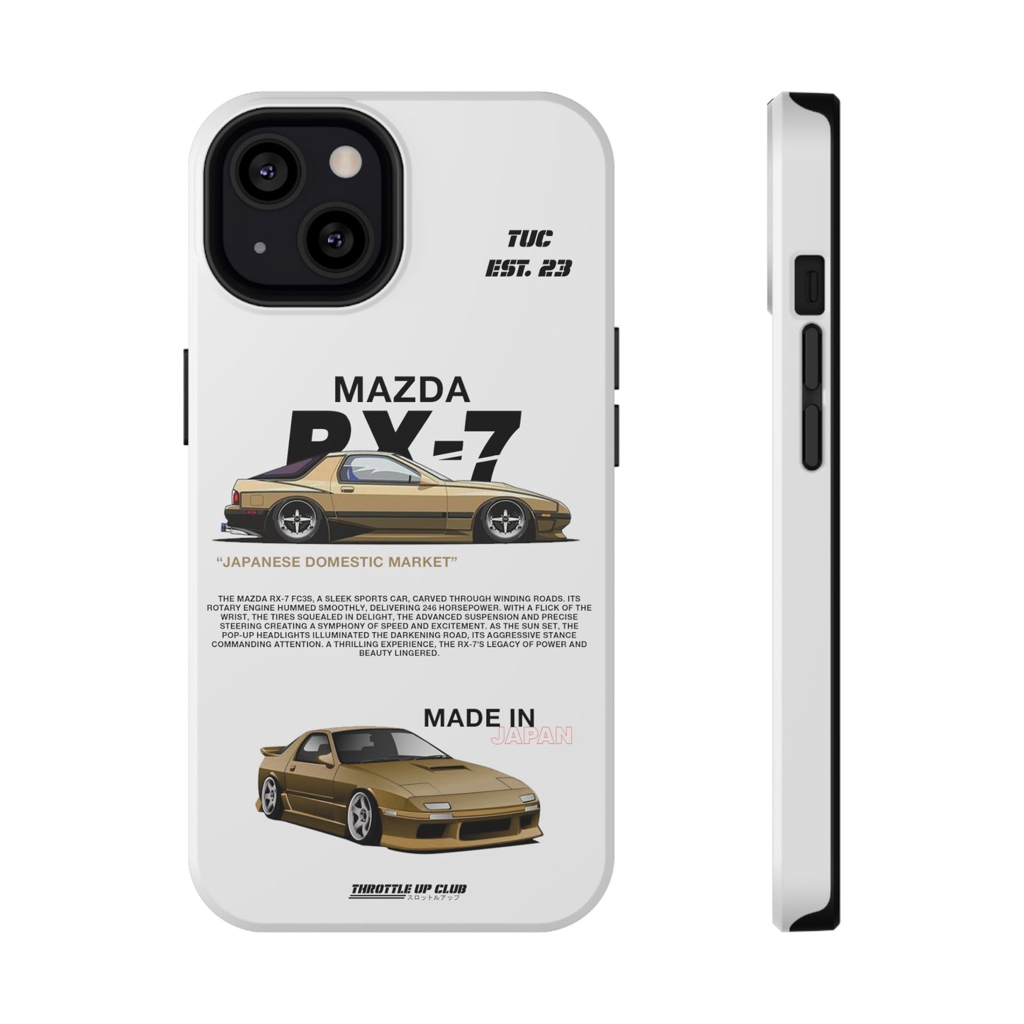 MAZDA RX-7 FC3S PHONE CASE "JAPANESE ENGENEERING" OLD VERSIONS